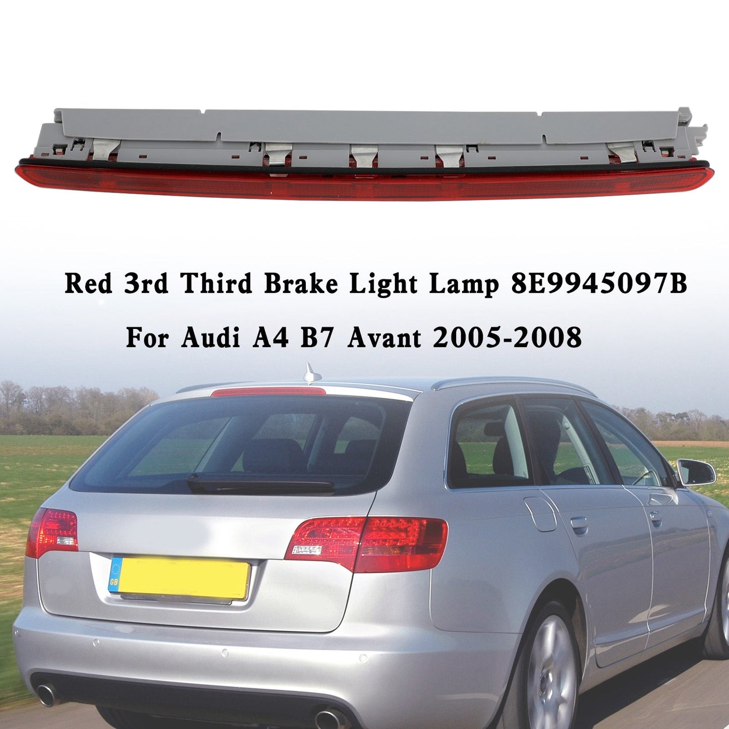 Red 3rd Third Brake Light Lamp 8E9945097B For Audi A4 B7 Avant 2005-2008