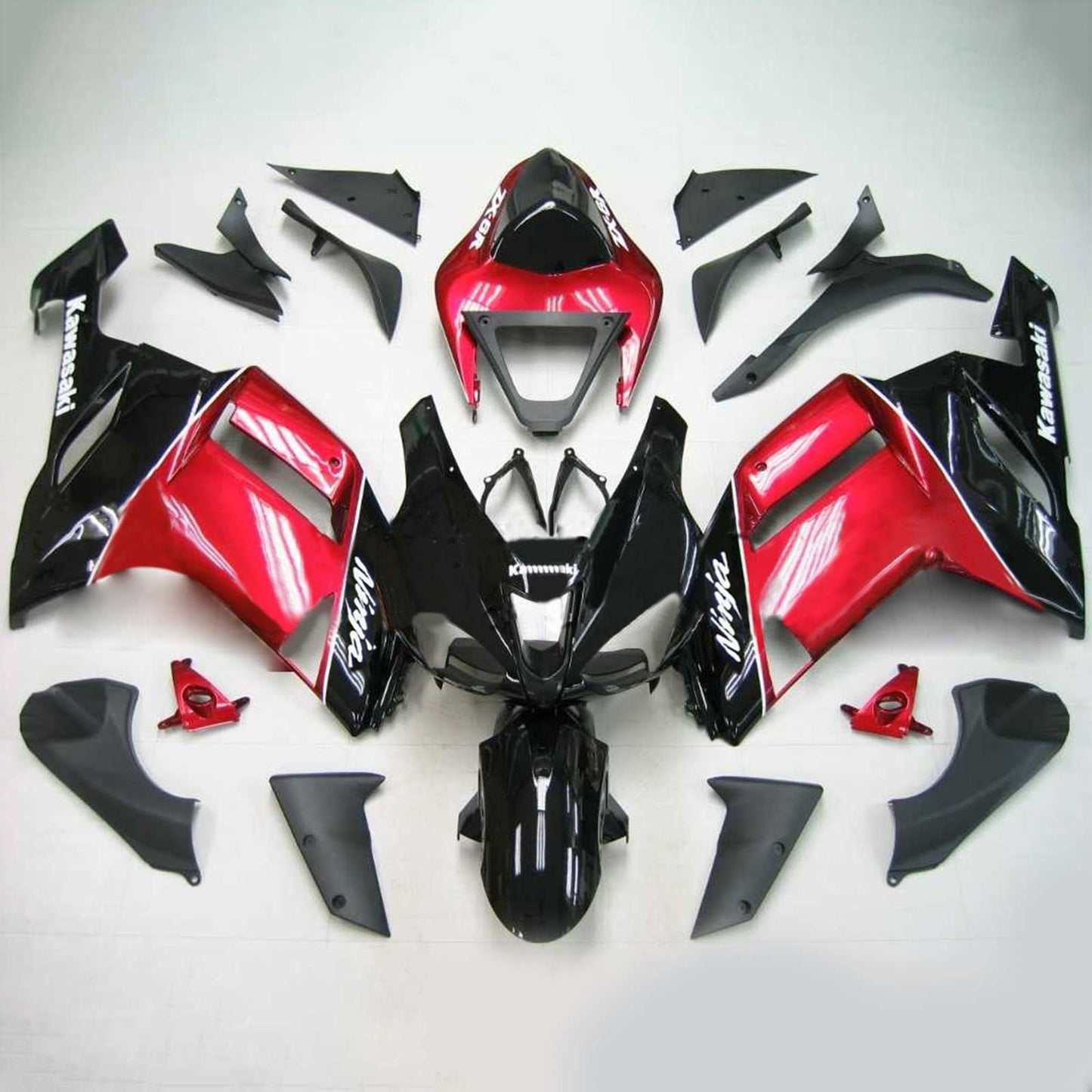 2007-2008 Kawasaki ZX6R 636 Amotopart Injection Fairing Kit Bodywork Plastic ABS #124