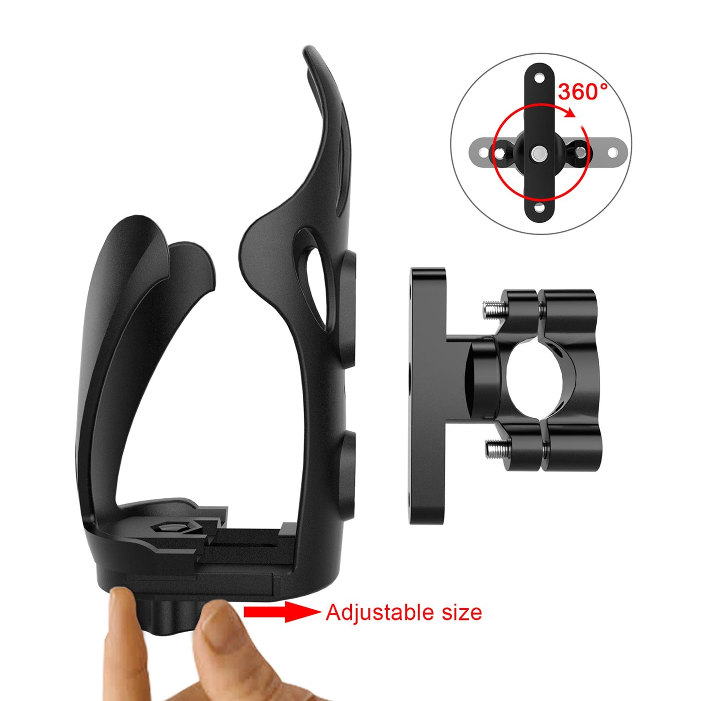 Motor Adjustable Handlebar Cup Holder Bottle Mount Bracket Black A For Scooter