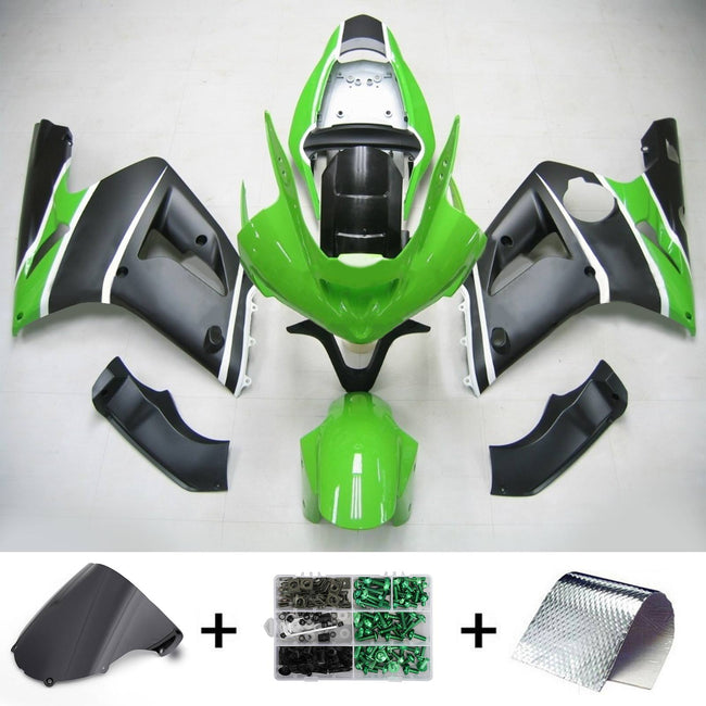 2003-2004 Kawasaki ZX6R 636 Amotopart Injection Fairing Kit Bodywork Plastic ABS #117