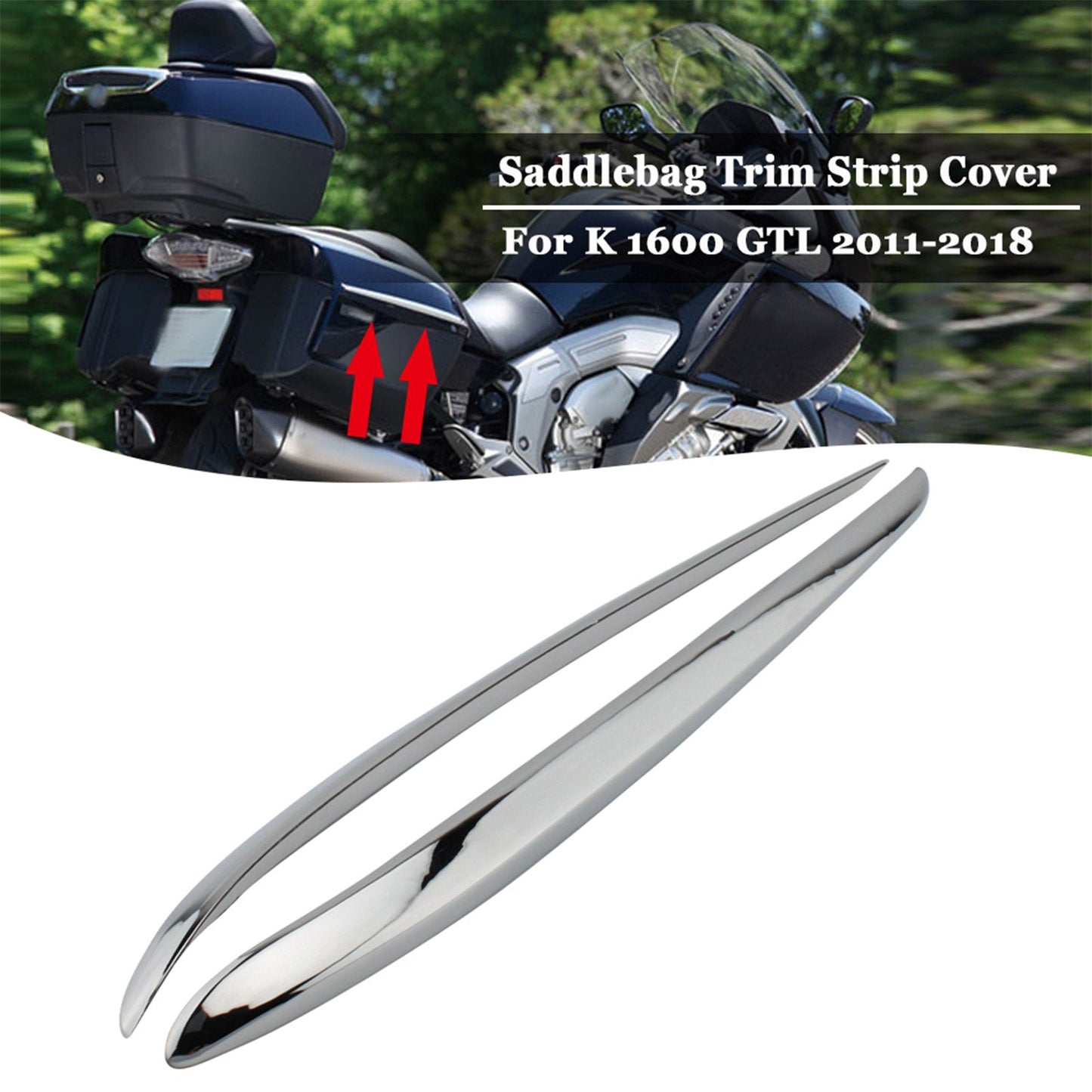 Chrome Side Panel Storage Box Plating Trim Strip For BMW K1600GTL 2011-2018