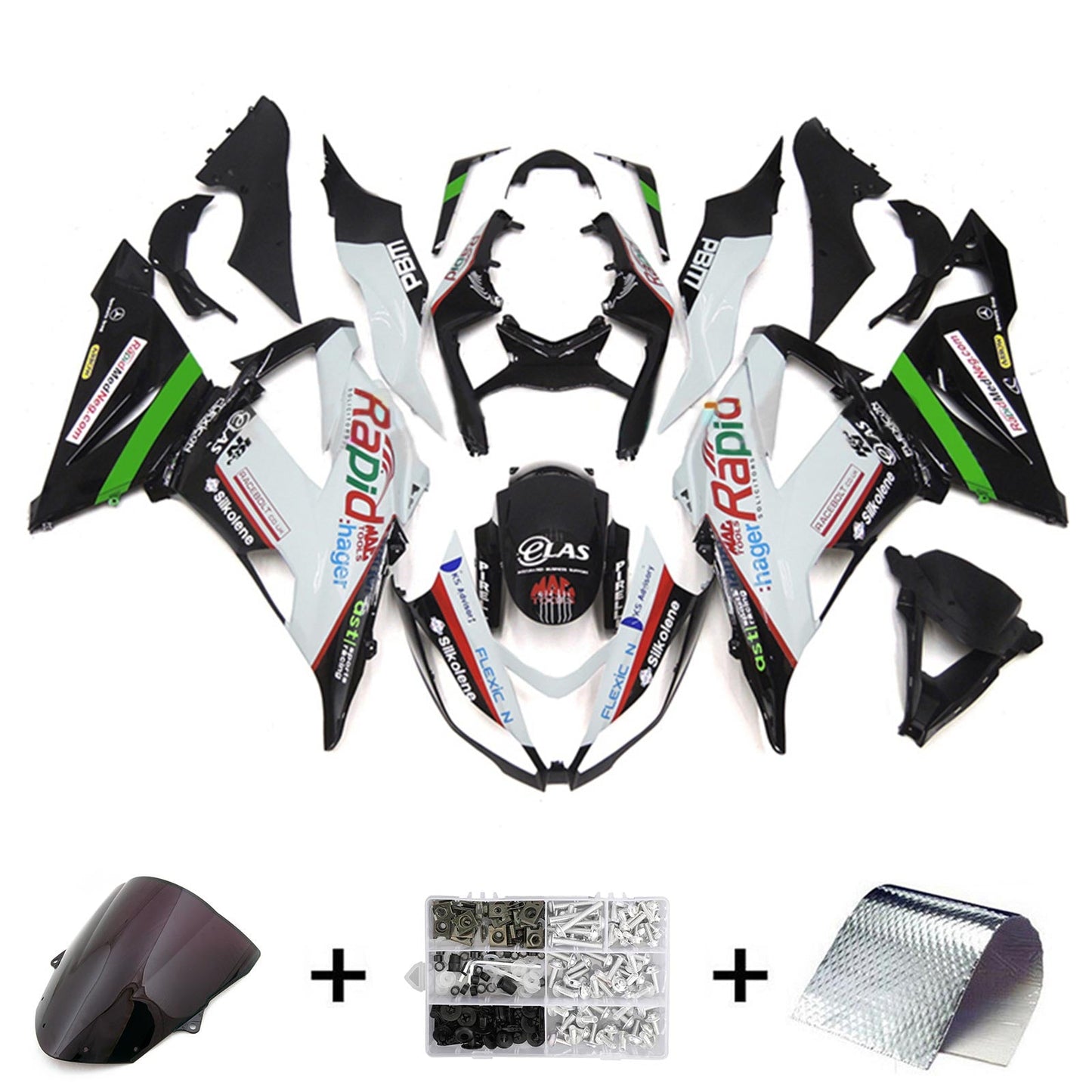 2013-2018 Kawasaki ZX6R 636 Injection Fairing Kit Bodywork Plastic ABS#125