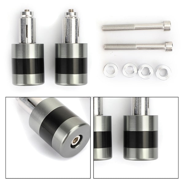 CNC Heavy Weight 7/8" 22mm Handle Bar Ends Vibration Reducing Sliders Set Black