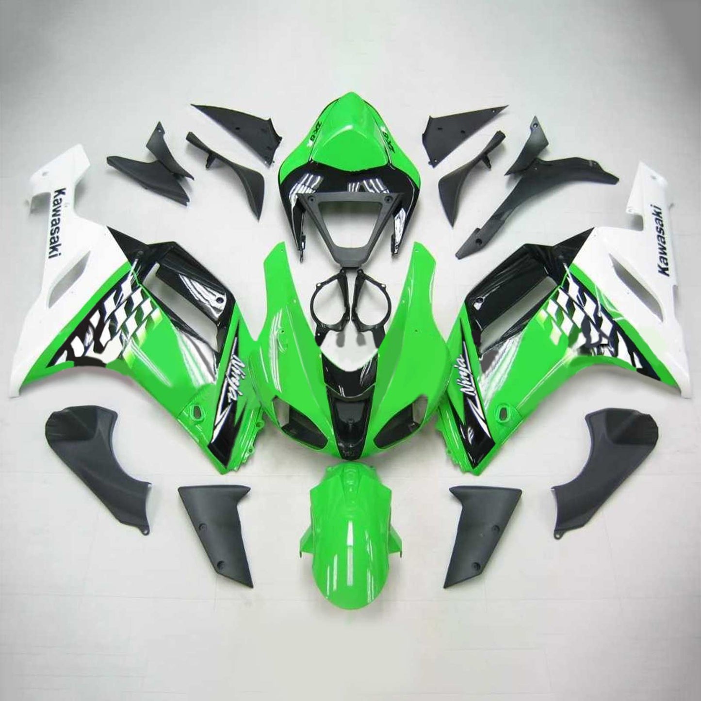 2007-2008 Kawasaki ZX6R 636 Amotopart Injection Fairing Kit Bodywork Plastic ABS #103