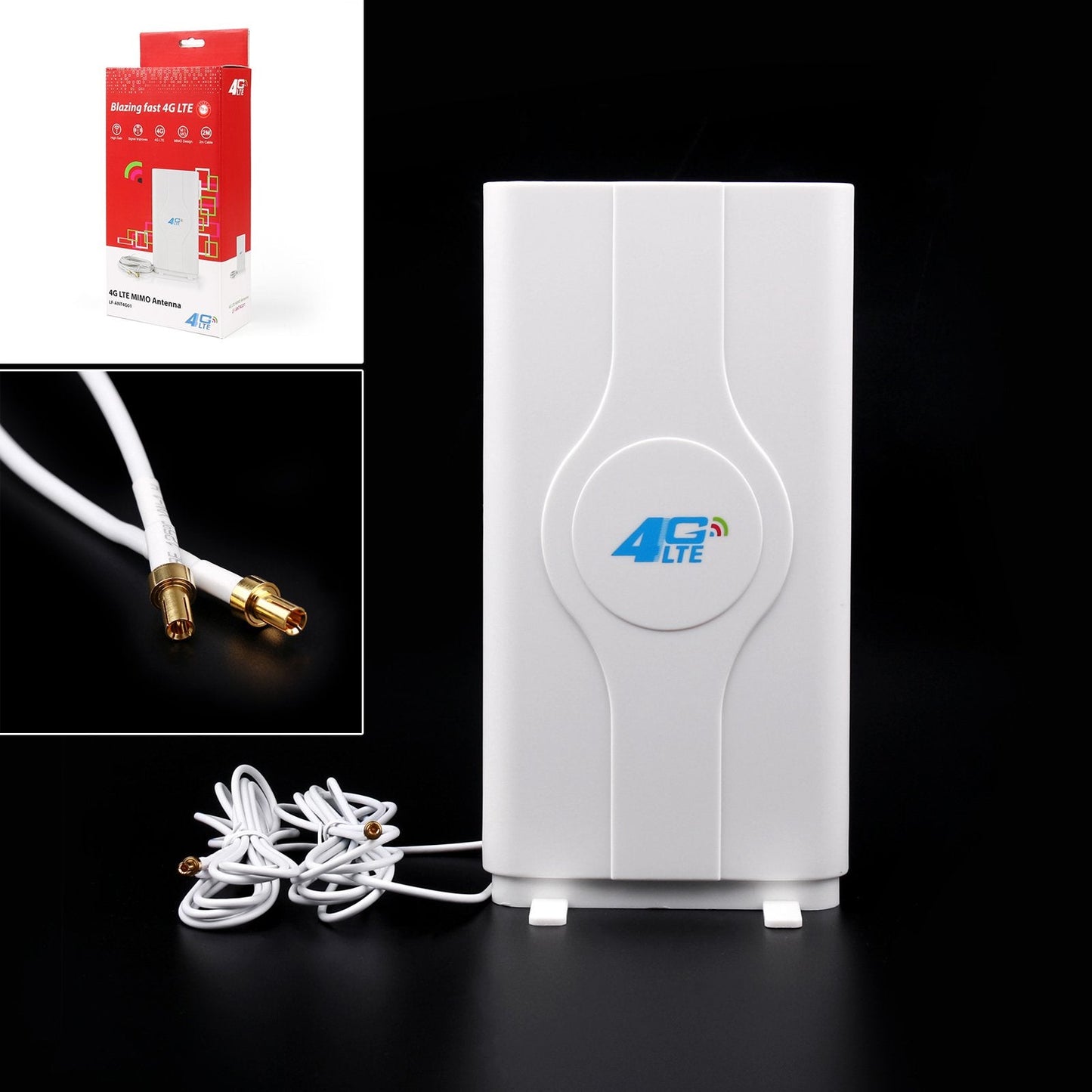 Indoor Blazing Fast 3G 4G 88dBi LTE MIMO Antenna 700MHz-2600MHz 2M TS-9 Wire
