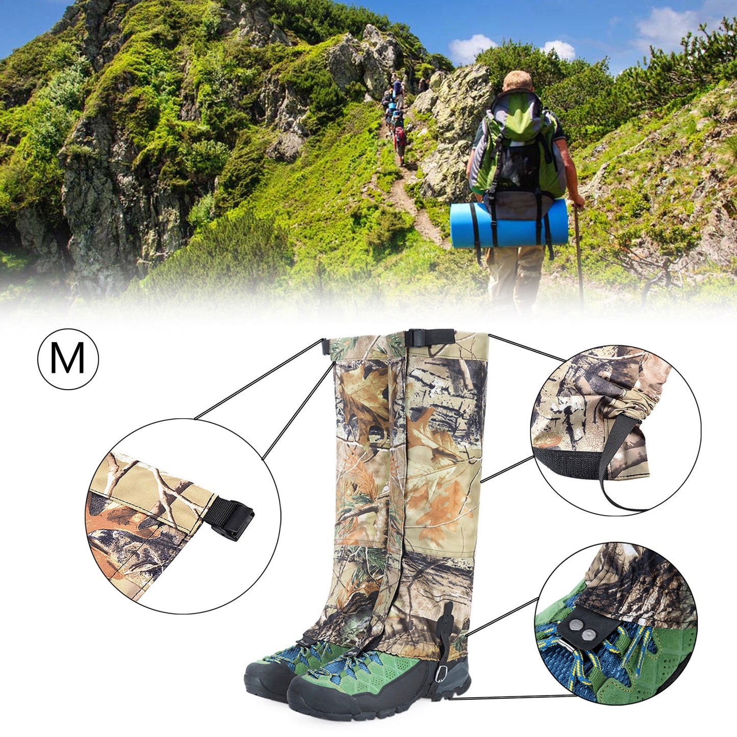 1 Set Waterproof Outdoor Hiking Walking Climbing Hunting Legging Gaiters