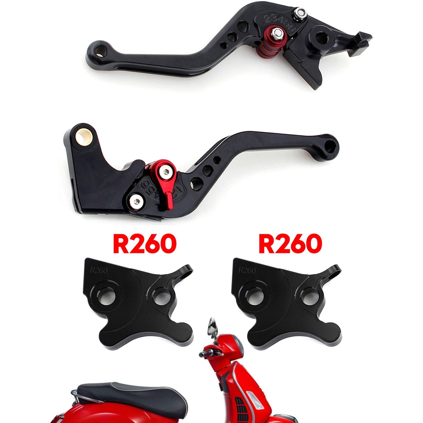 Motorcycle Short Clutch Brake Lever fit for VESPA GTS 300 Super