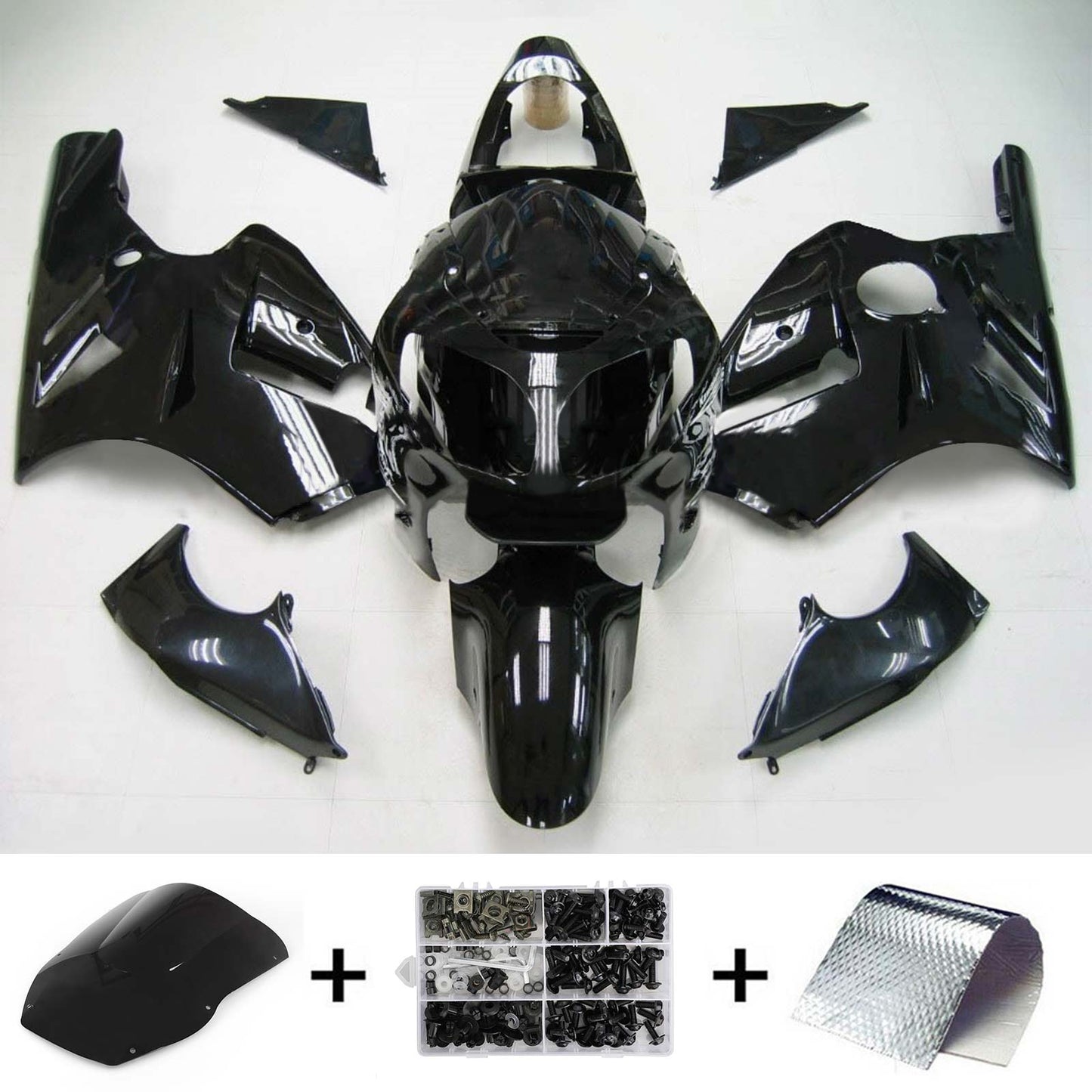 2000-2001 Kawasaki ZX12R Amotopart Injection Fairing Kit Bodywork Plastic ABS #105