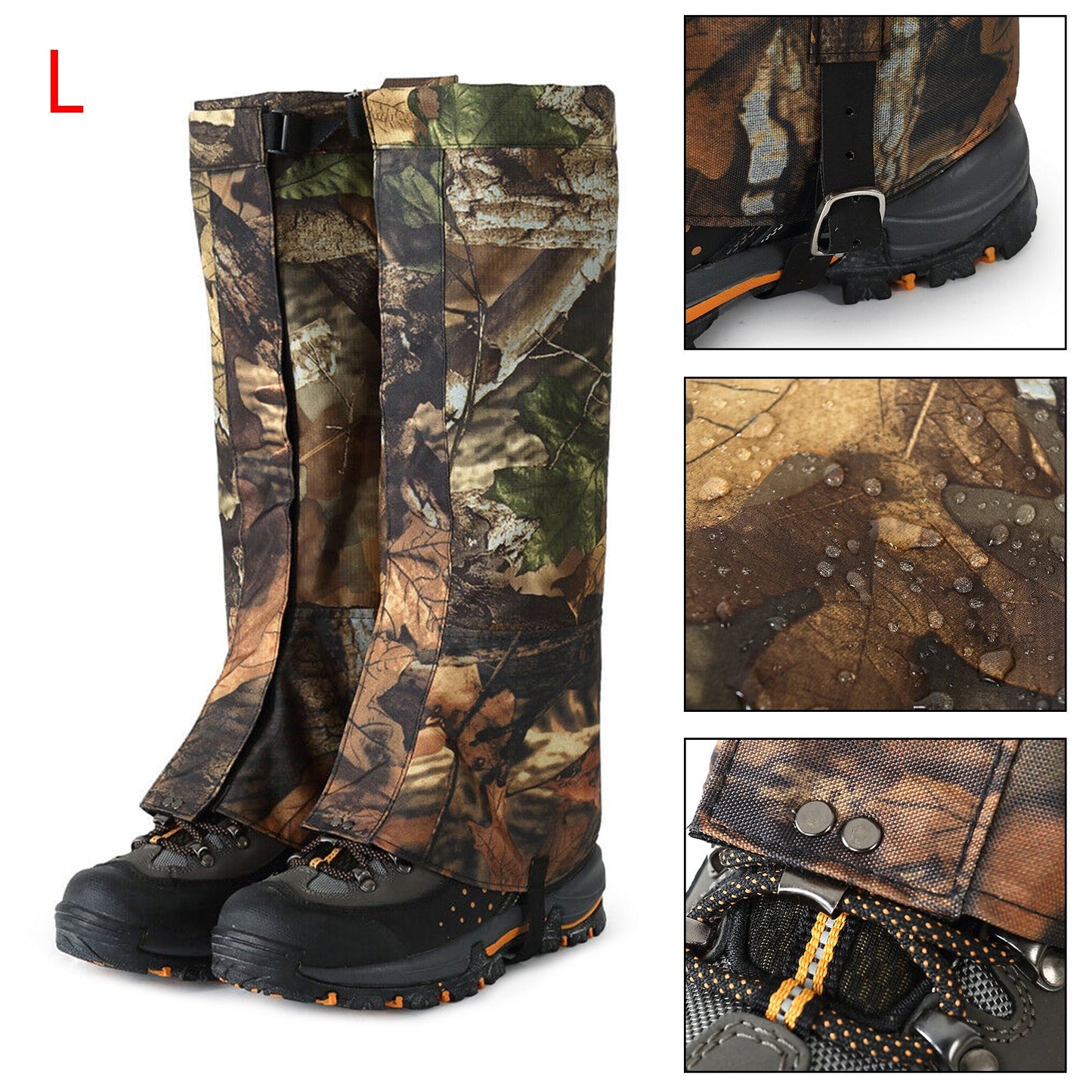 2x Camo Outdoor Hiking Hunting Snow Waterproof Boots High Legging Gaiters