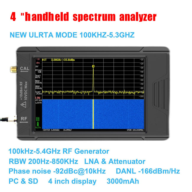 Handheld Spectrum Analyzer For TinySA ULTRA 3.95" Touch Screen+Battery