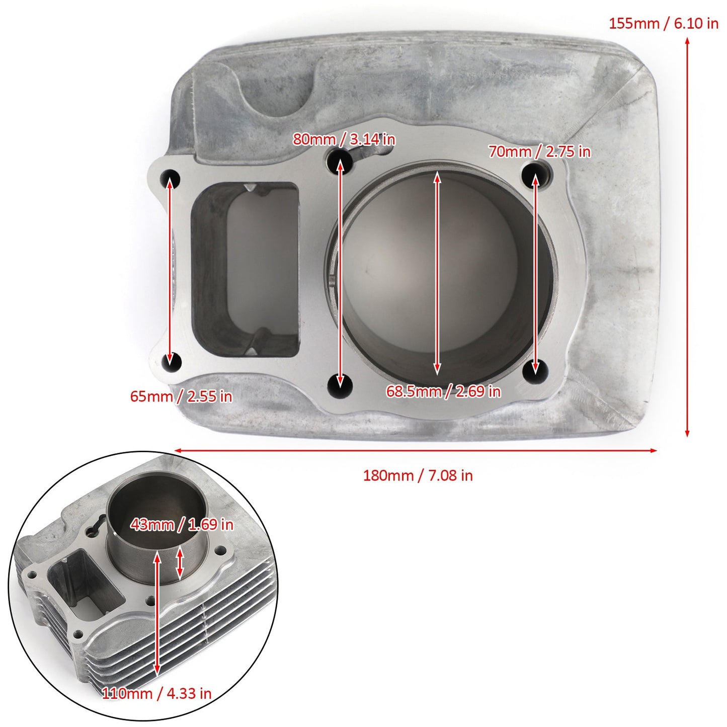 Cylinder Piston Gasket Kit Fit for Honda TRX250 Recon TE TM TRX250 EX X 97-2020