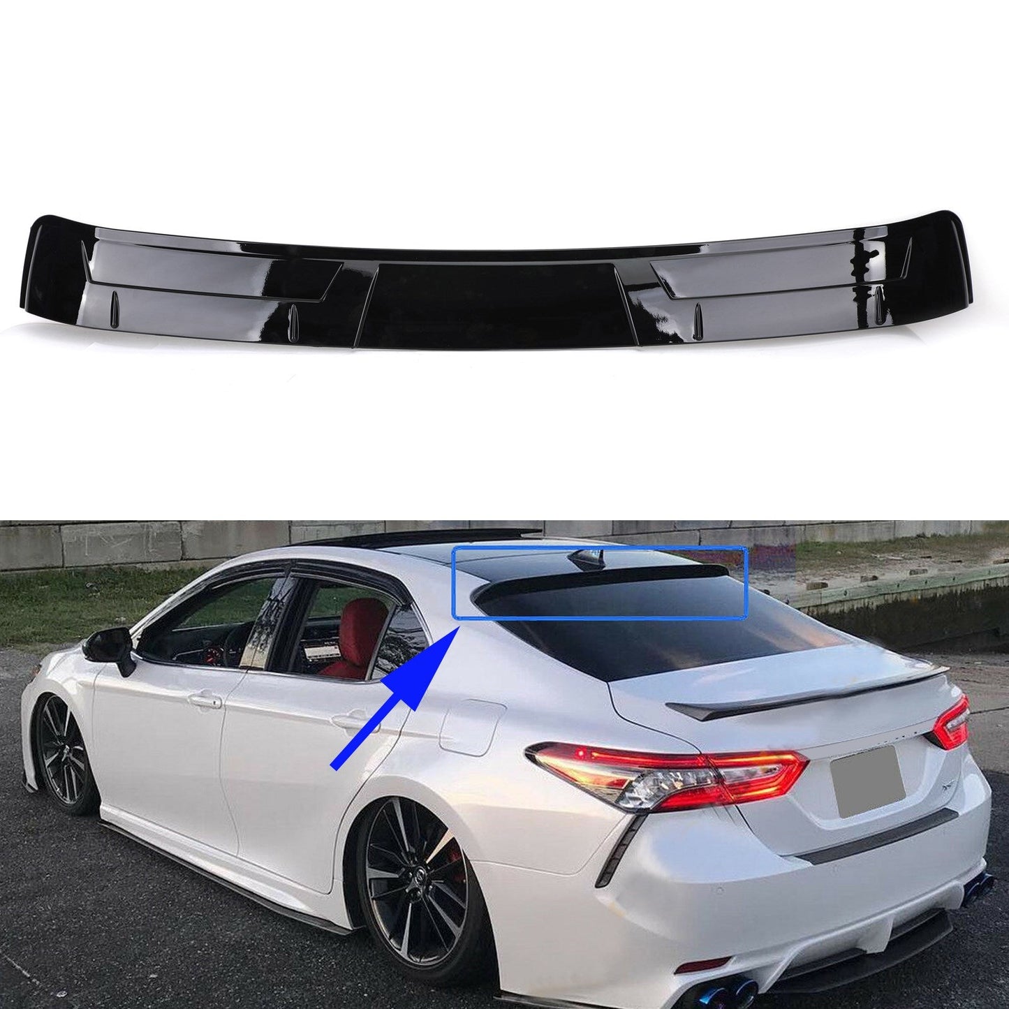 Glossy Black Rear Window Roof Spoiler Fit Toyota Camry LE SE XSE XLE 2018-2024