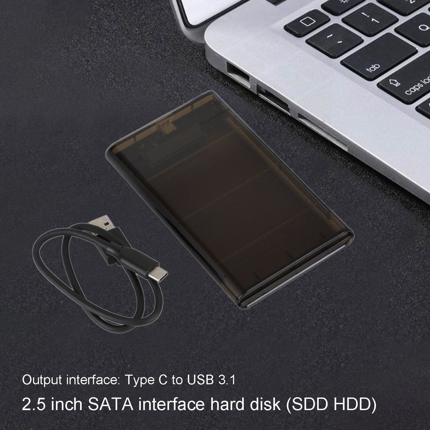 2.5" Sata Usb 3.0 Clear Hard Drive Disk HDD SSD Enclosure External Clear Case