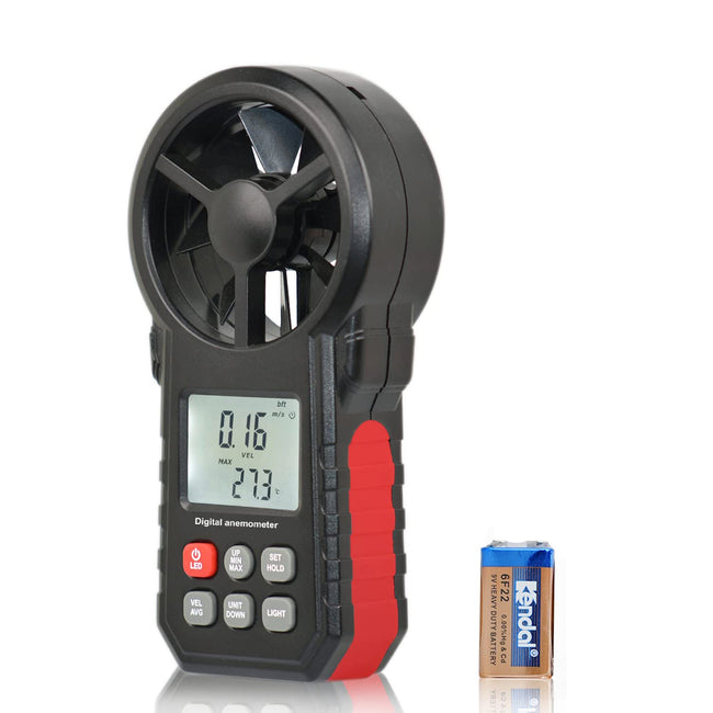 Digital Anemometer Thermometer Handheld Wind Speed Meter Gauge Air Flow Tester