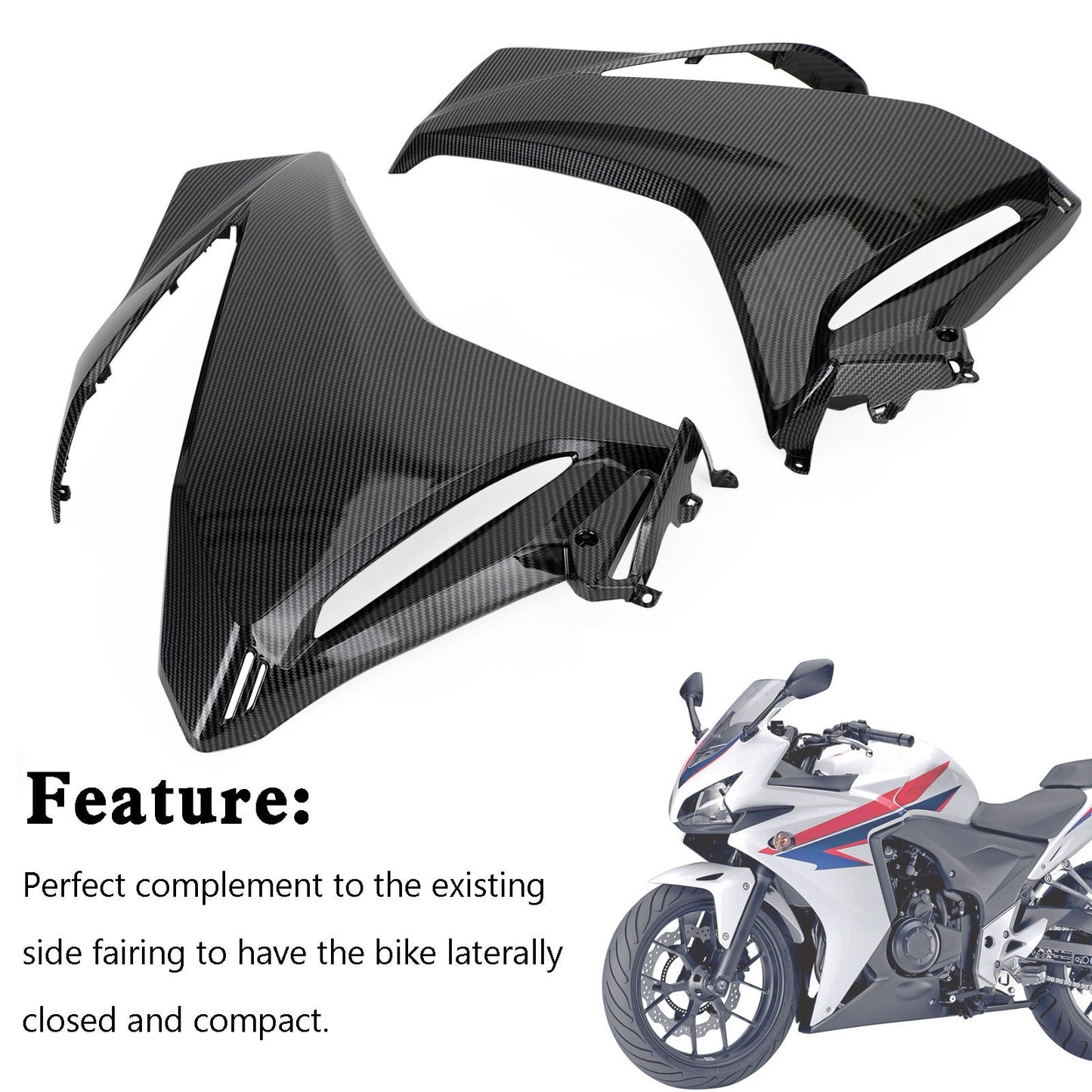 Side frame Cover Panel Fairing Cowl for Honda CBR500R 2019-2021 Black