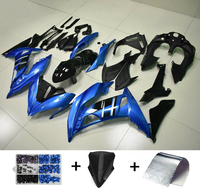 2017-2019 Kawasaki Ninja 650 EX650 Amotopart Fairing Blue Injection Plastic Kit