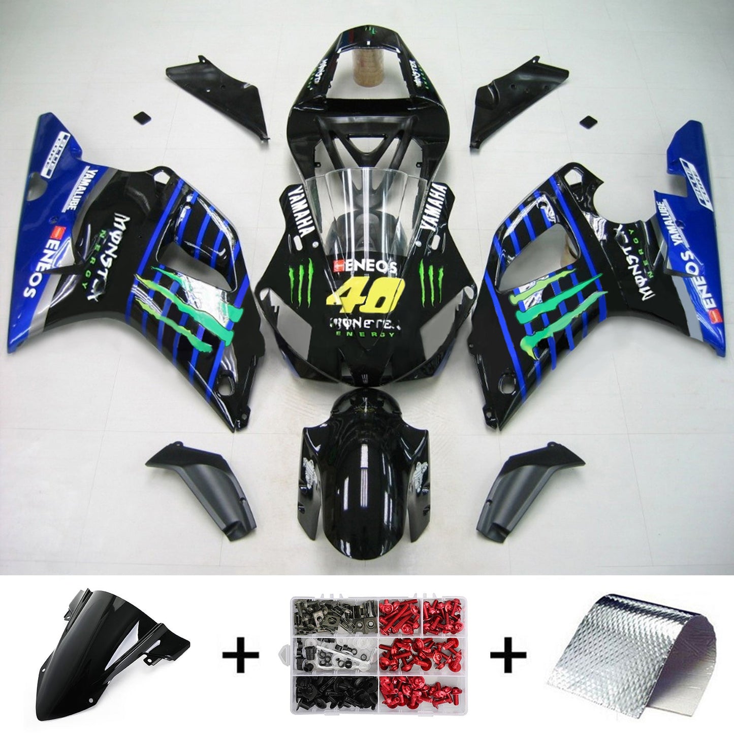 2000-2001 Yamaha YZF 1000 R1 Injection Fairing Kit Bodywork Plastic ABS #101