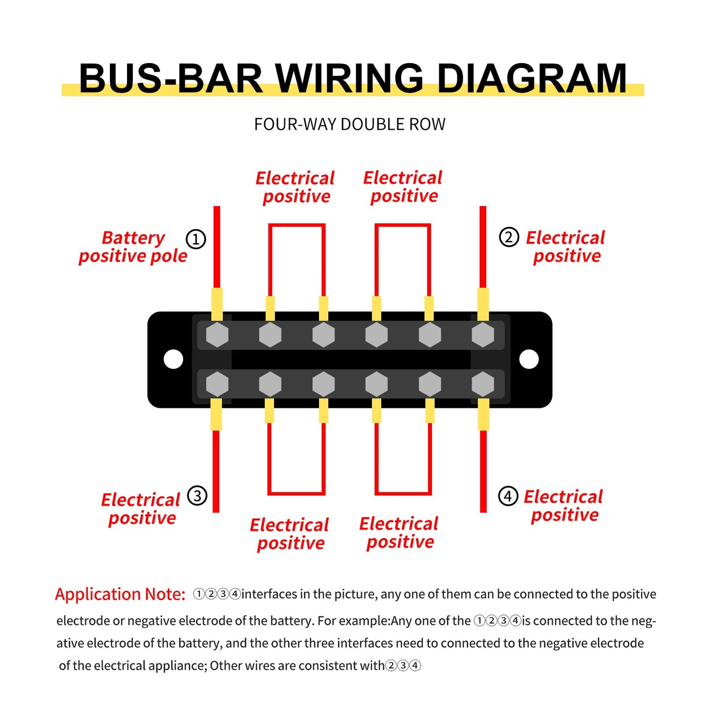 2/4/6/12 Way Dual-row Car Bus Bar Block Distribution Terminal For Auto Marine