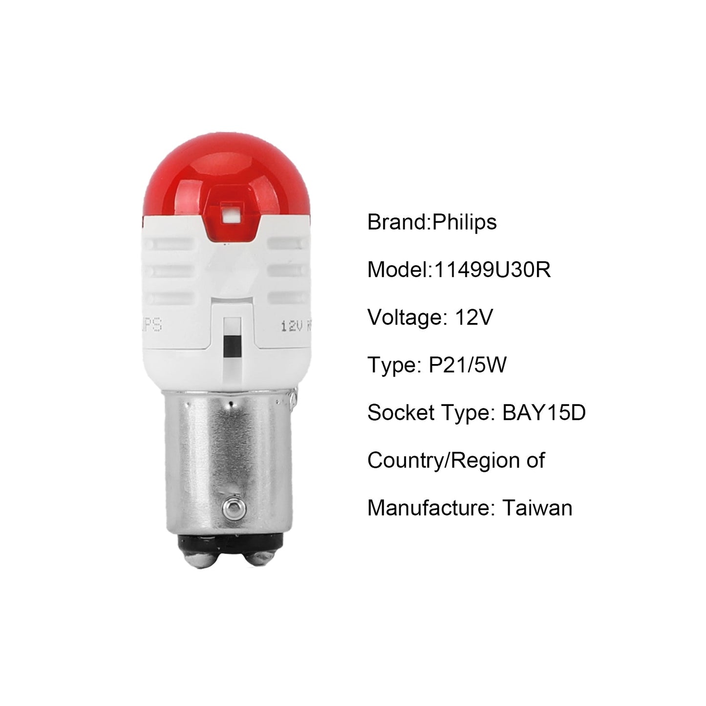 11499U30RB2 For Philips Ultinon Pro3000 LED-RED P21/5W