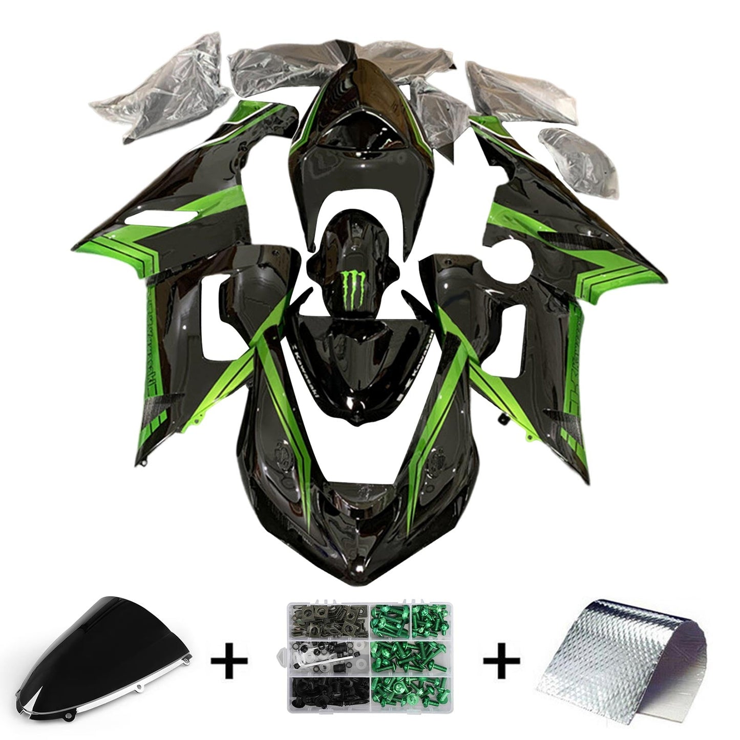 2005-2006 Kawasaki ZX6R 636 Fairing Kit Bodywork Plastic ABS