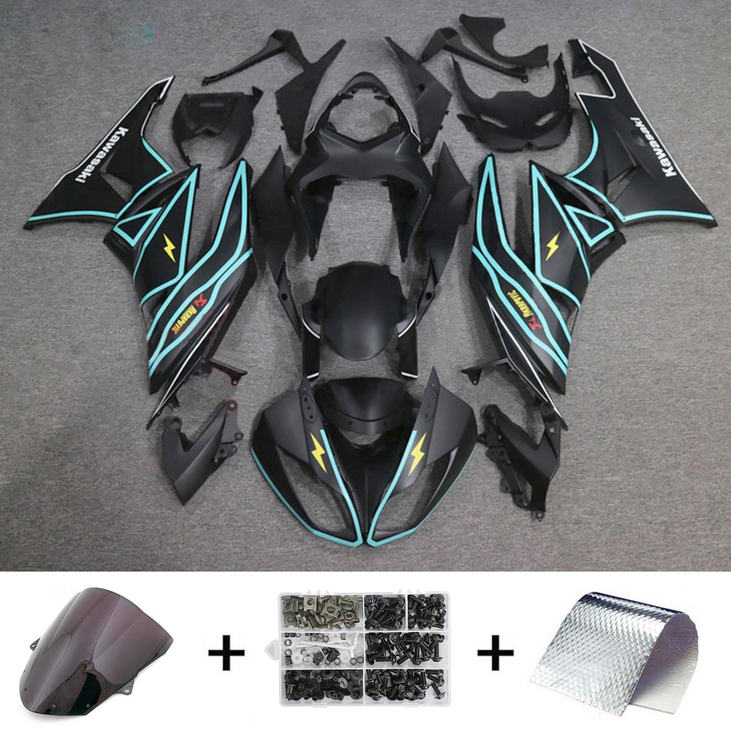 2009-2012 Kawasaki ZX6R 636 Injection Fairing Kit Bodywork Plastic ABS#145