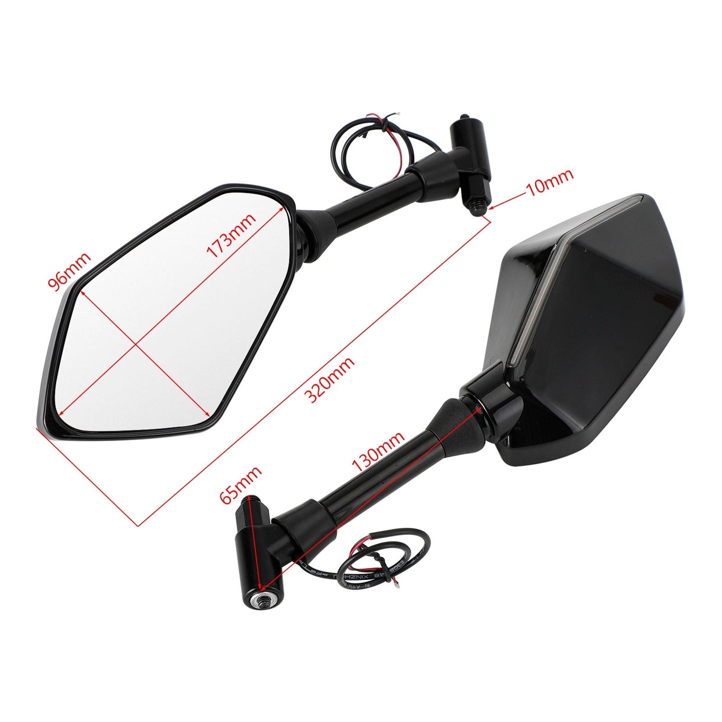 Motorcycle LED Turn Signal Indicator 8mm 10mm Rearview Mirrors For Honda