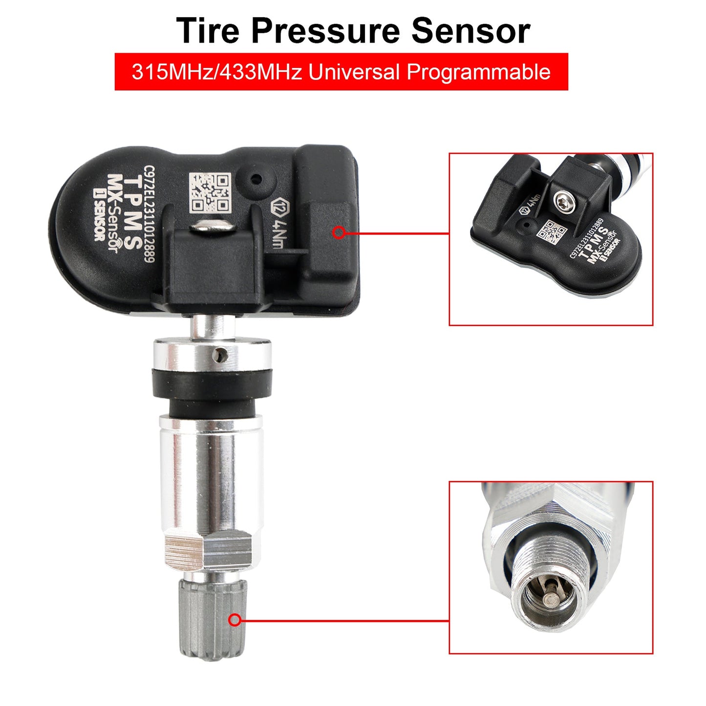 MX-Sensor 315 & 433MHz Programmable TPMS Universal Tire pressure Sensor