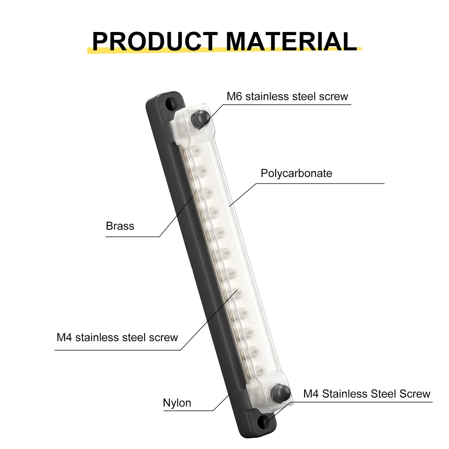 2/4/6/12 Way Dual-row Car Bus Bar Block Distribution Terminal For Auto Marine