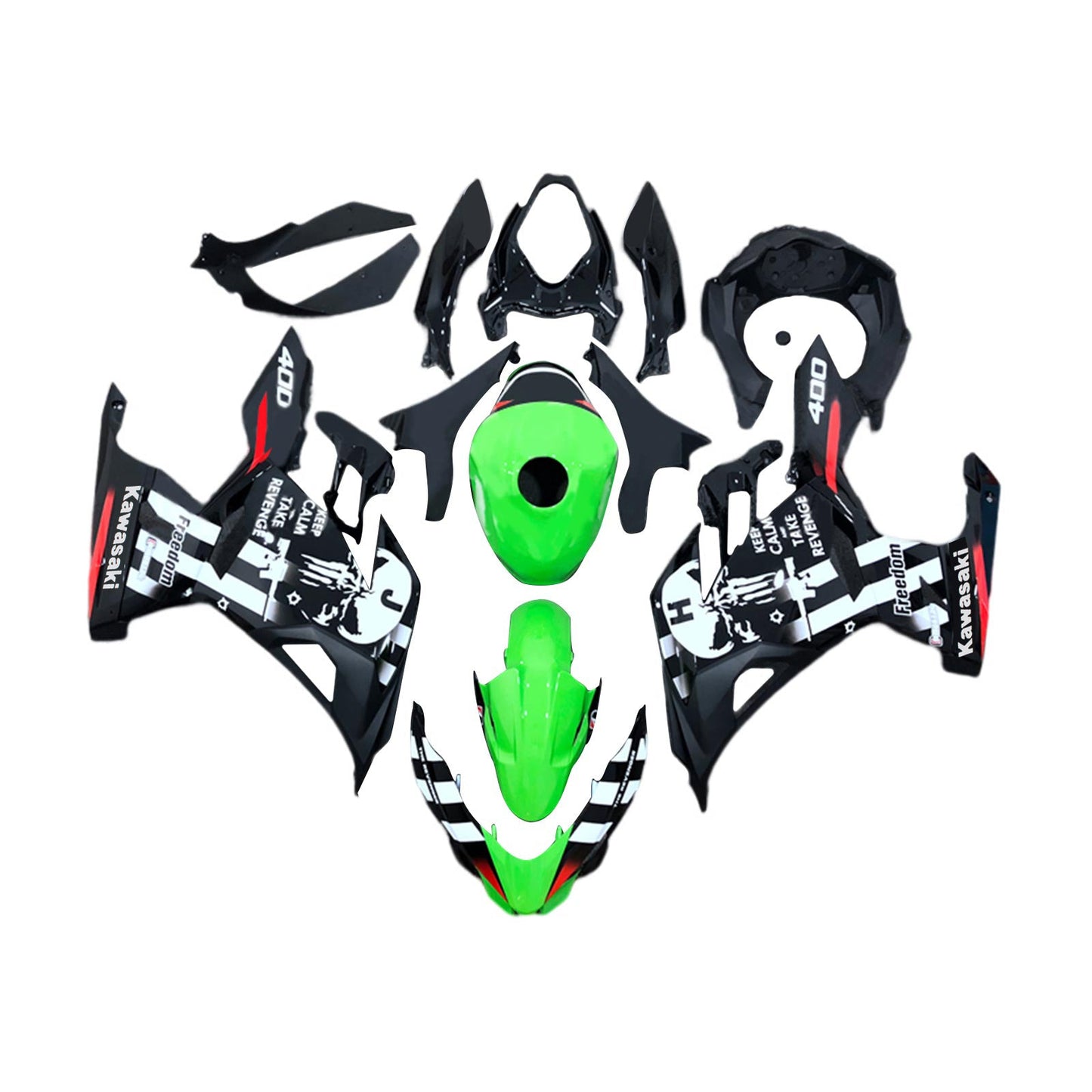 2018-2023=4 Kawasaki EX400 Ninja400 Fairing Kit Bodywork Plastic ABS