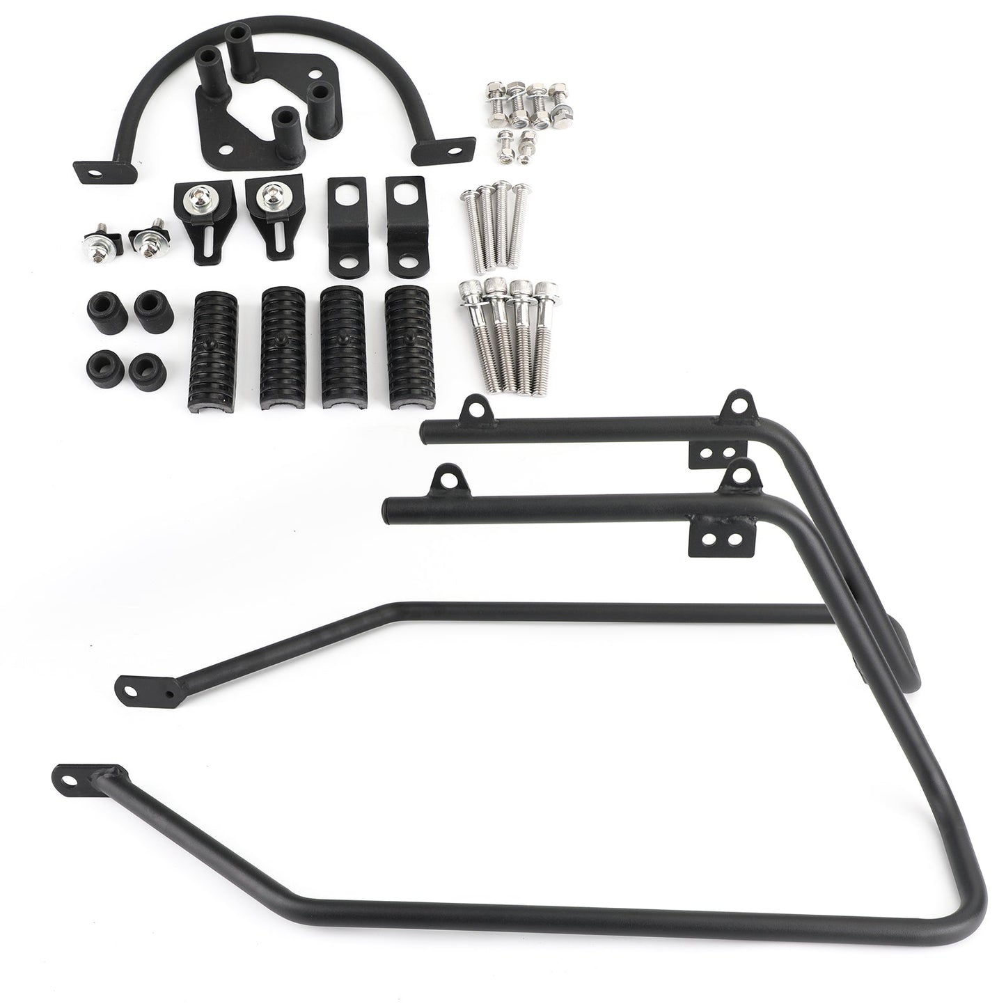 Saddlebag Conversion Brackets - Bagger Kit For Sportster XL883 XL1200 BLK