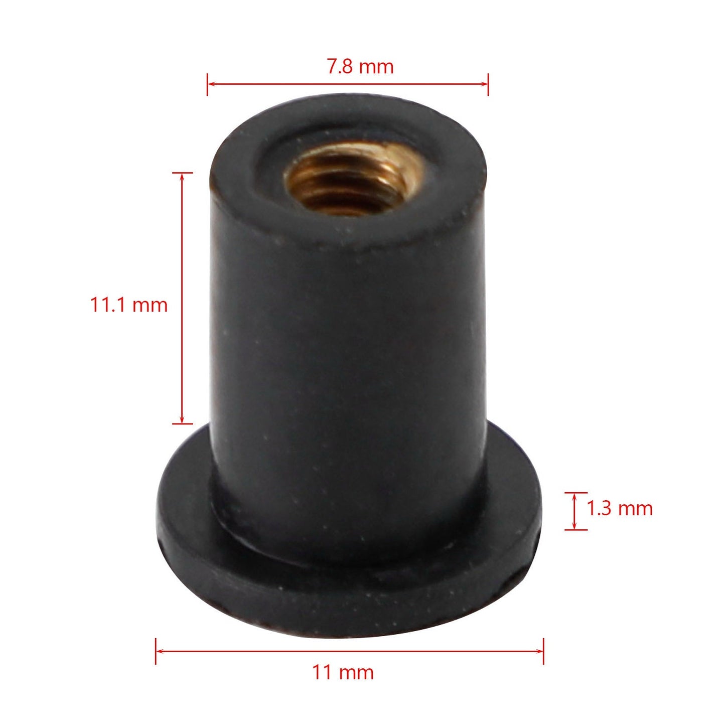 M4 Rubber Well Nuts Wellnuts for Fairing & Screen Fixing Pack of 20 - 8mm Hole