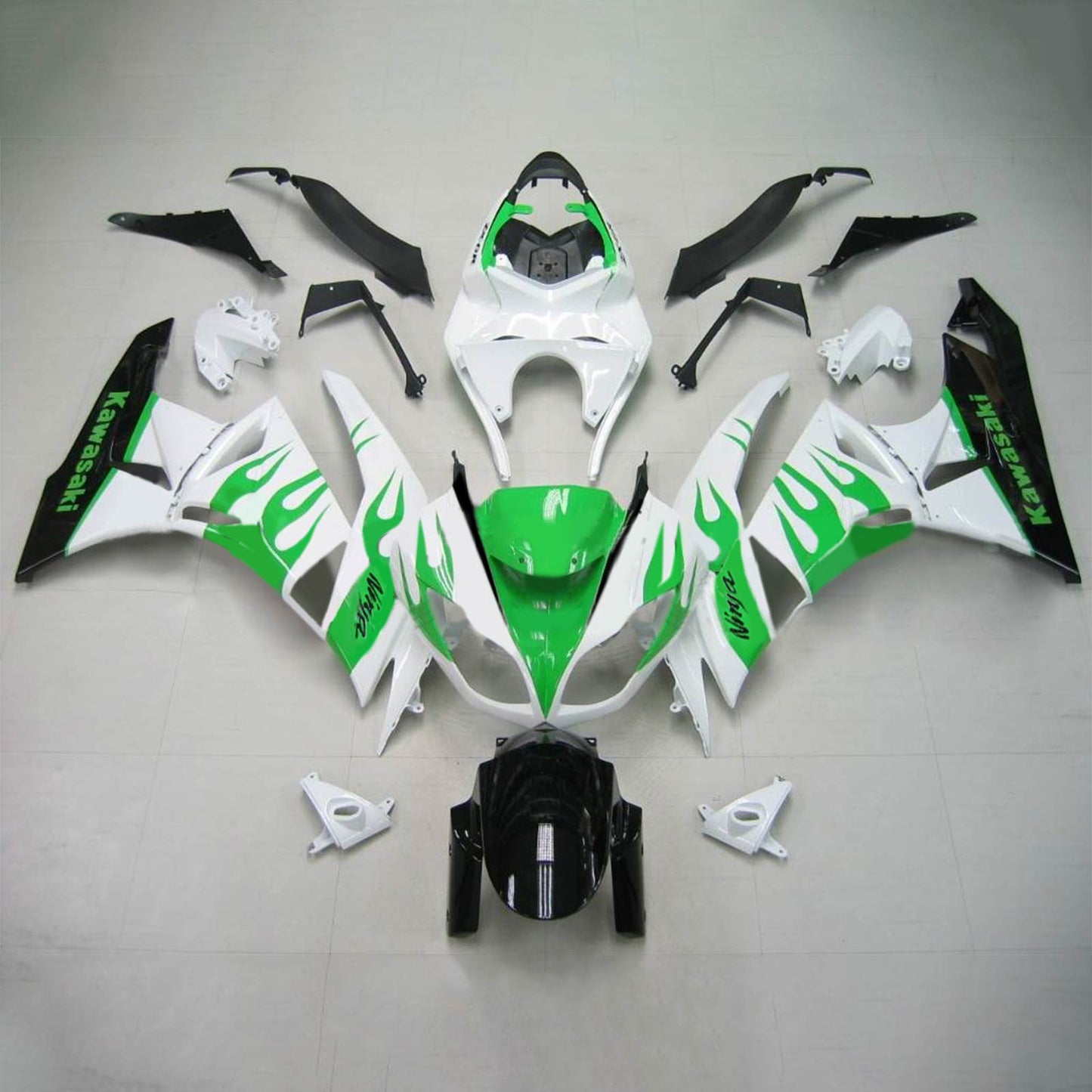 2009-2012 Kawasaki ZX6R 636 Amotopart Injection Fairing Kit Bodywork Plastic ABS #111