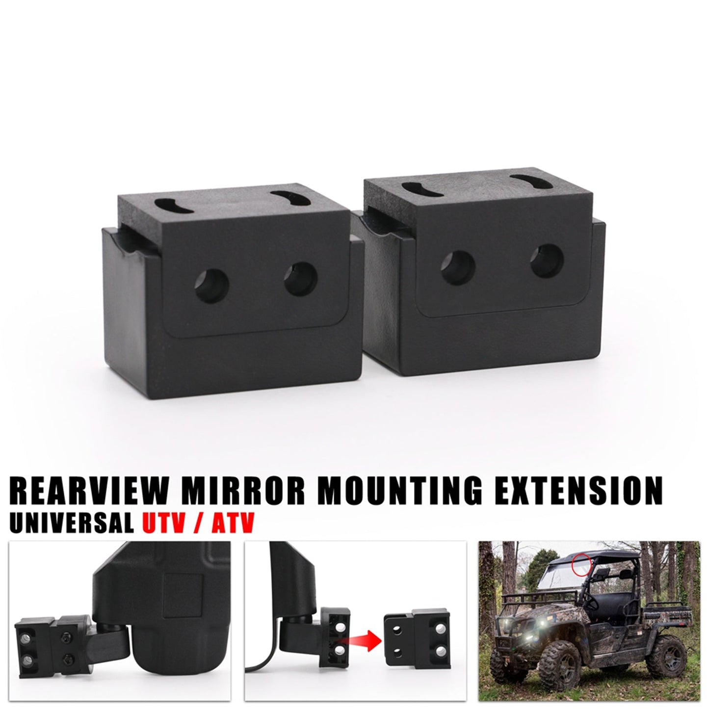 Rearview Mirror Mounting Extender Holder Bracket Grip Bar Fits For Utv Atv