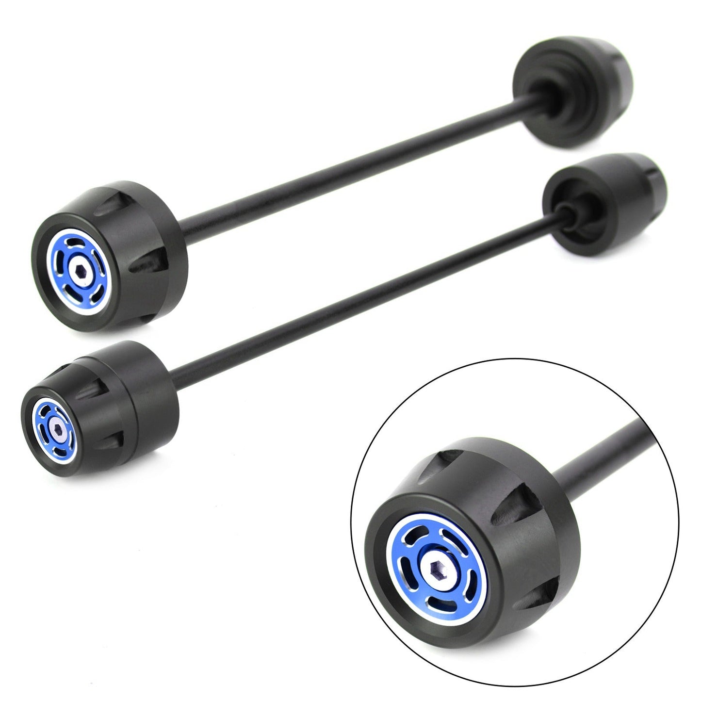 FRONT + REAR Axle Fork Wheel Slider Blue Fit for Ducati Scrambler 400 800 1100