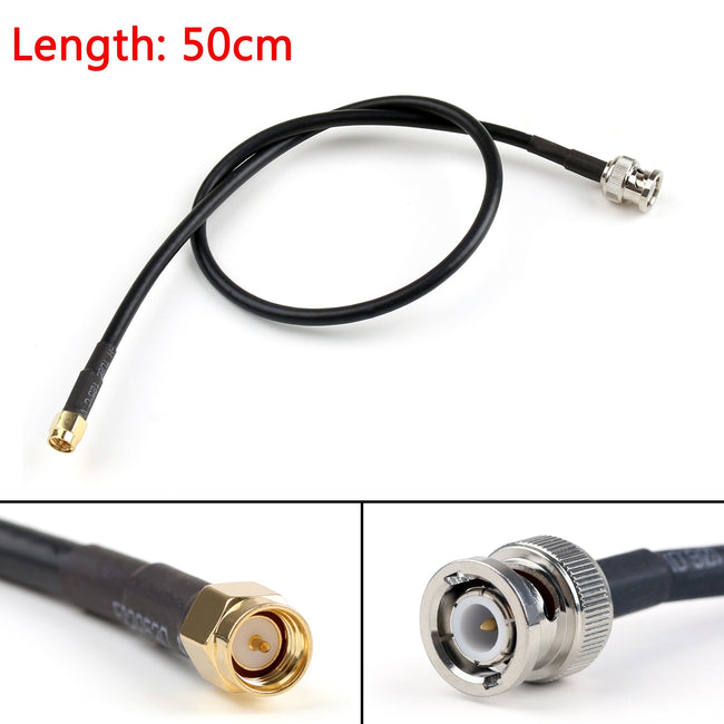 50cm RG58 Cable BNC Male Plug To SMA Male Straight Crimp Coax Pigtail 20in