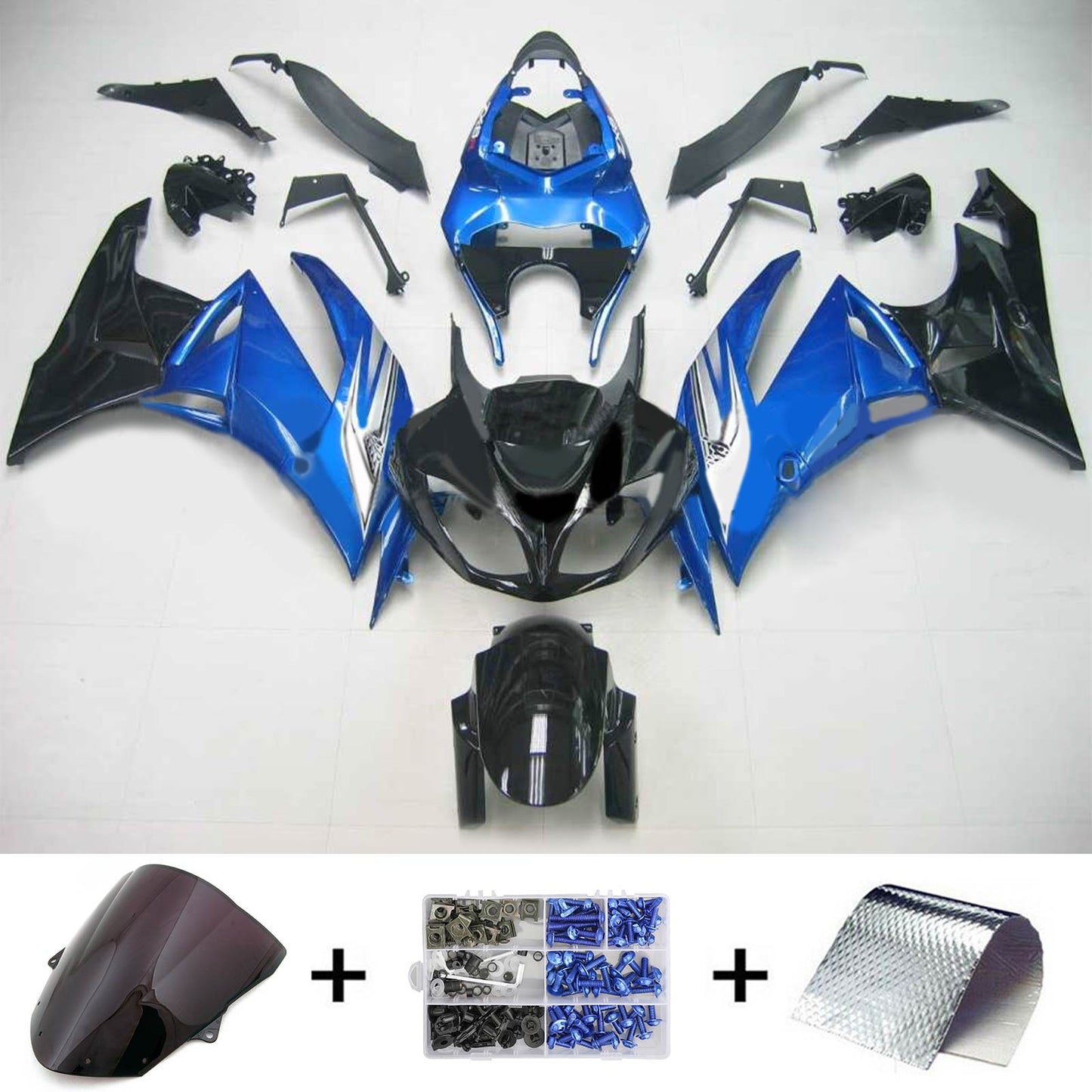 2009-2012 Kawasaki ZX6R 636 Amotopart Injection Fairing Kit Bodywork Plastic ABS #106