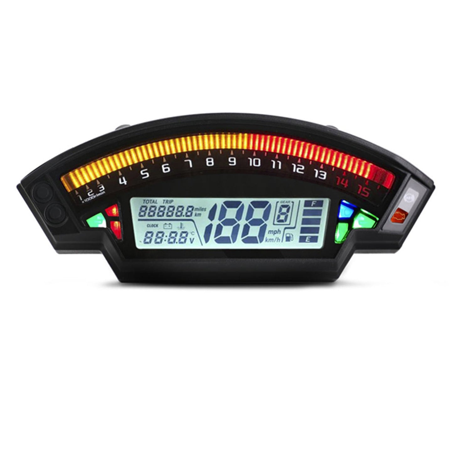 Universal Motorcycle Black Tft Digital Speedometer 14000Rpm Backlight Odometer