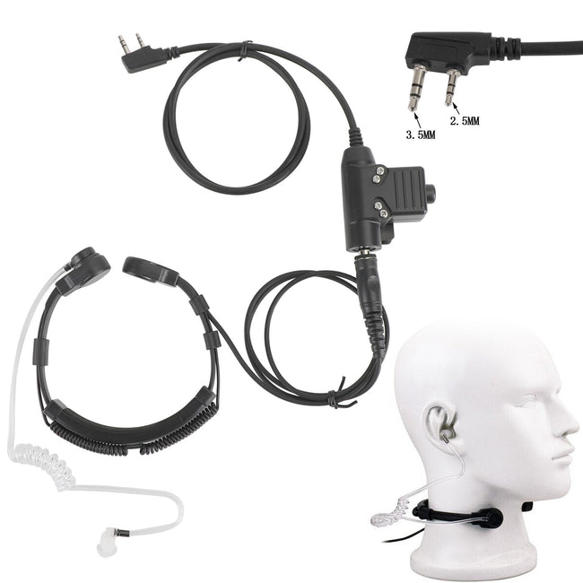 Waterproof Tactical Throat Mic Headset Fit for Kenwood BaoFeng TK3107 TK3207