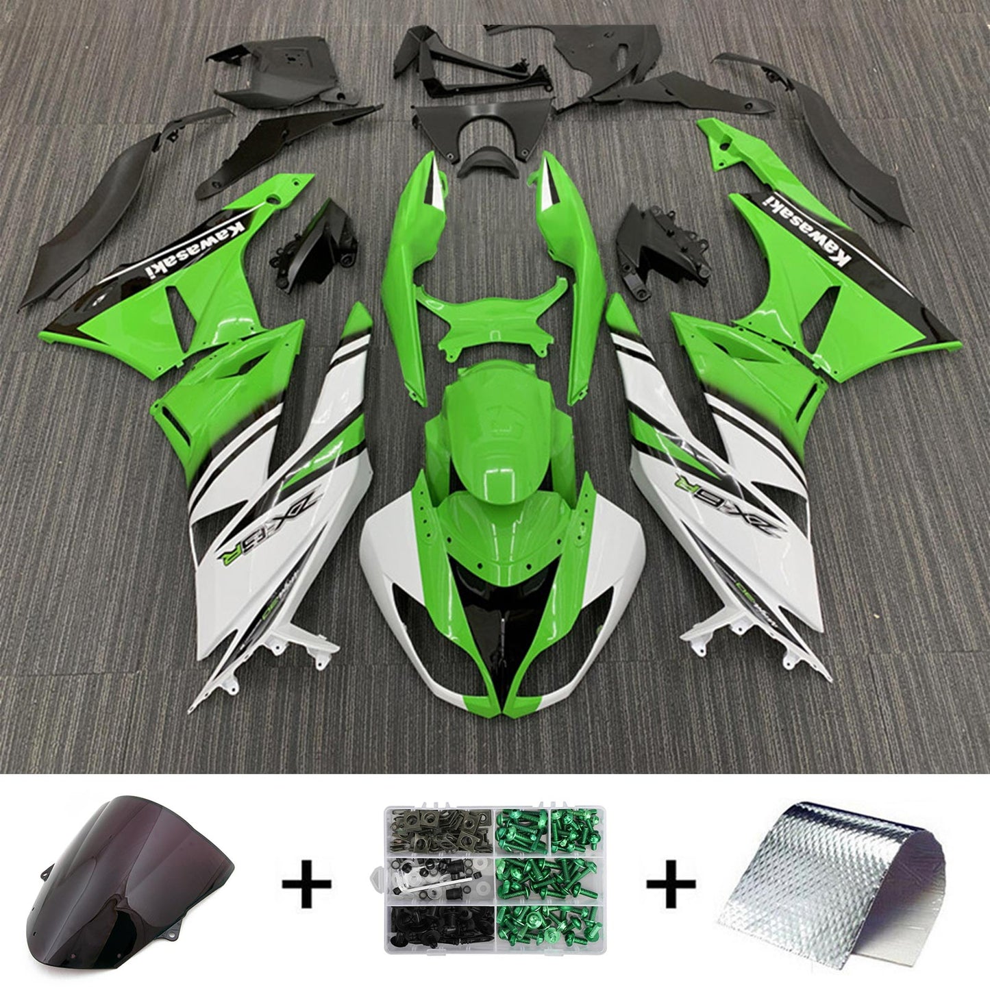 2009-2012 Kawasaki ZX6R 636 Injection Fairing Kit Bodywork Plastic ABS#162