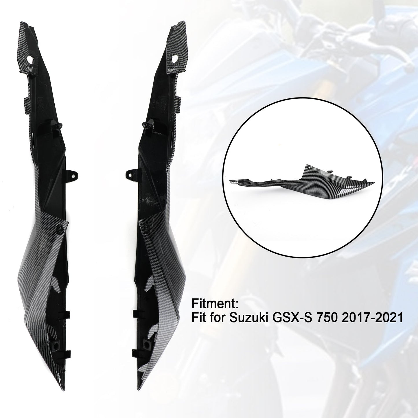 Rear Tail Side Driver Seat Cover Fairing For Suzuki GSX-S750 2017-2021 Black