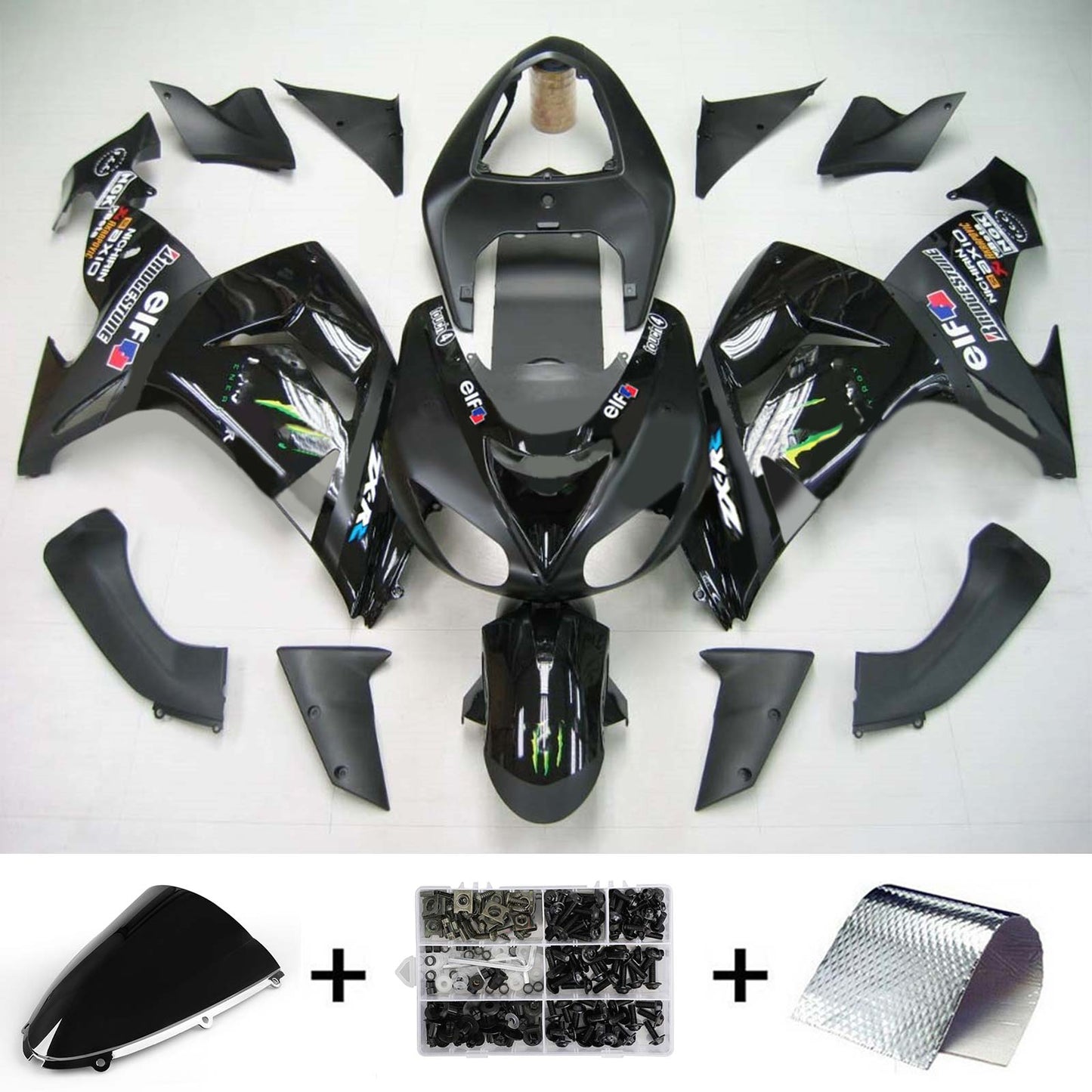 2006-2007 Kawasaki ZX10R Amotopart Injection Fairing Kit Bodywork Plastic ABS #123