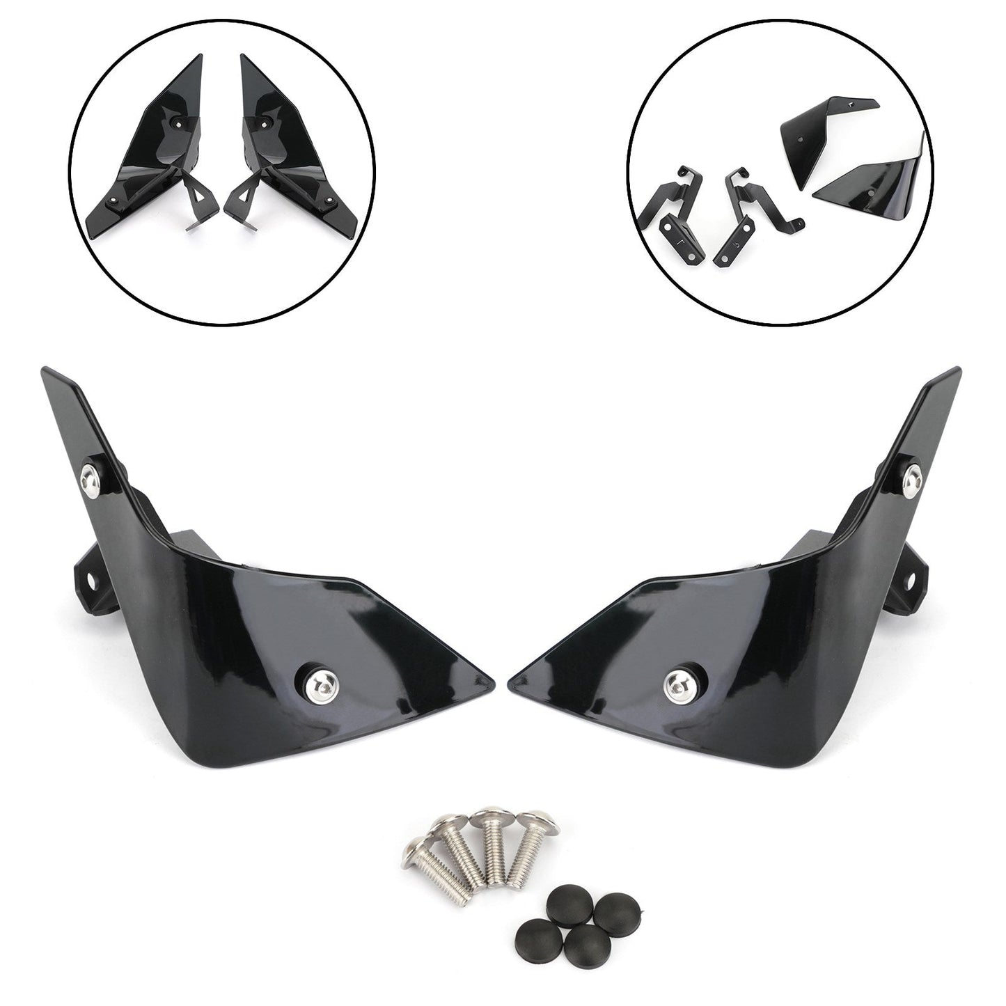 Top Side Wing Windshield Air Deflector For Honda Crf1100L 20+ Made Of Plastic BLK