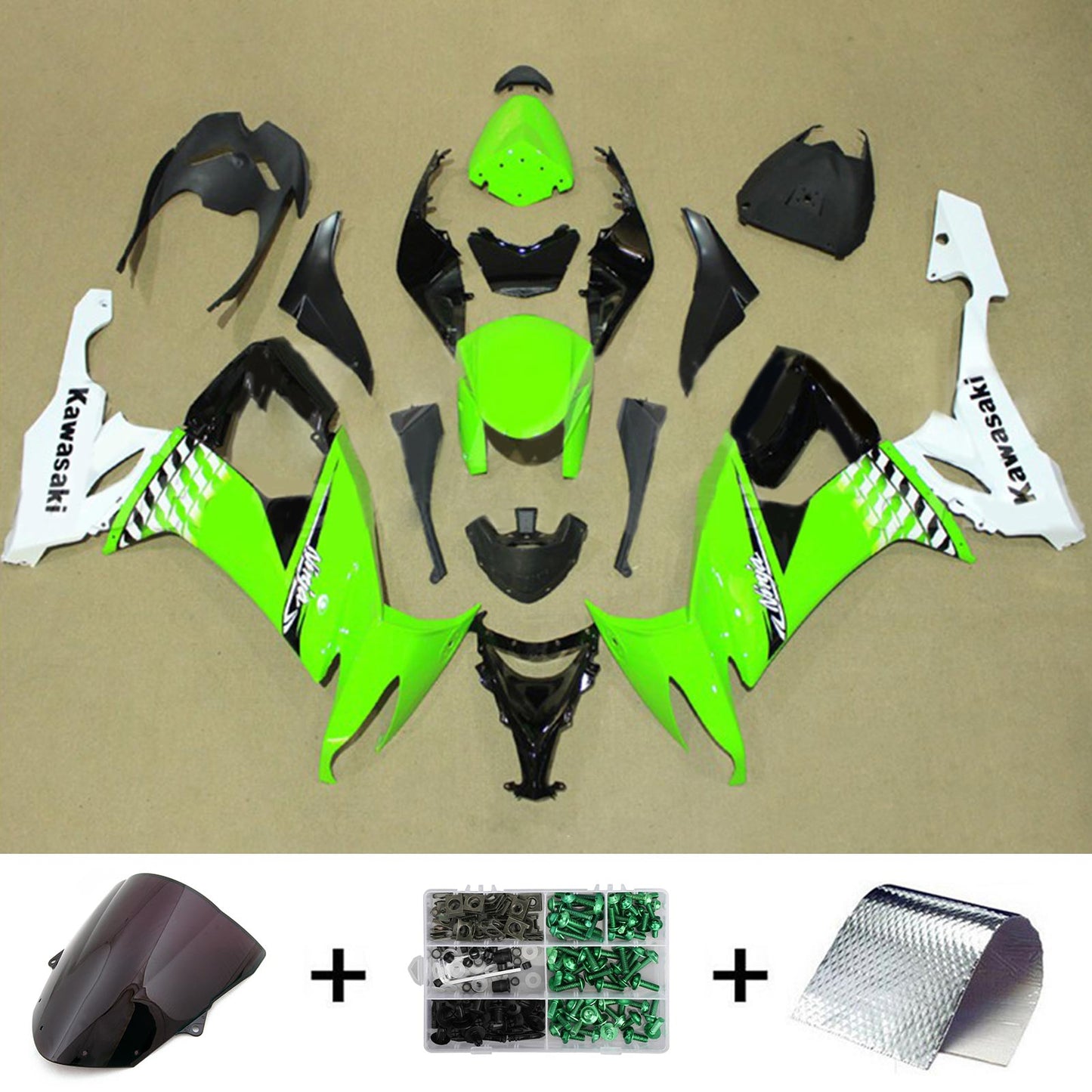 2008-2010 Kawasaki ZX10R Injection Fairing Kit Bodywork Plastic ABS#127