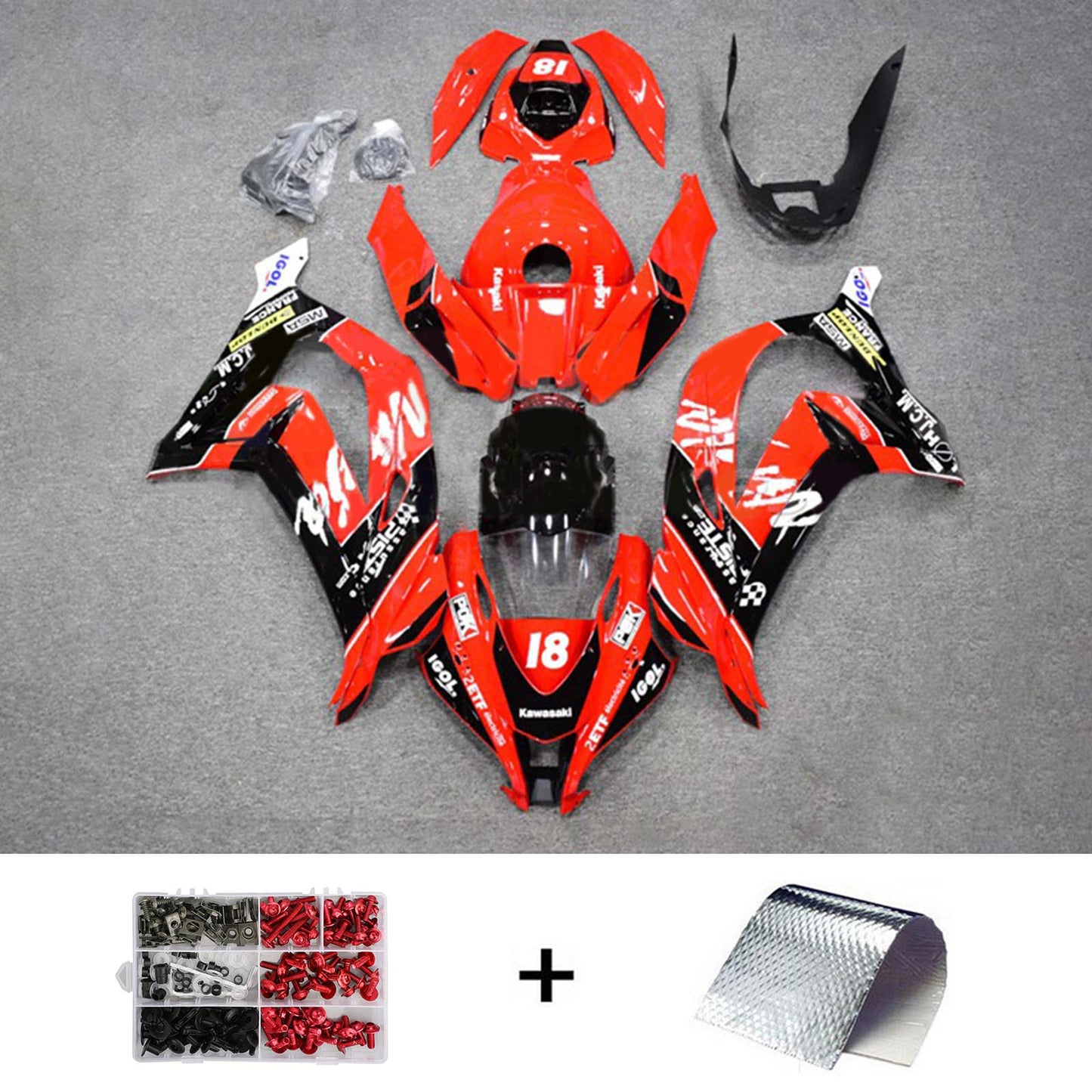 2016-2020 Kawasaki ZX10R Injection Fairing Kit Bodywork Plastic ABS#167