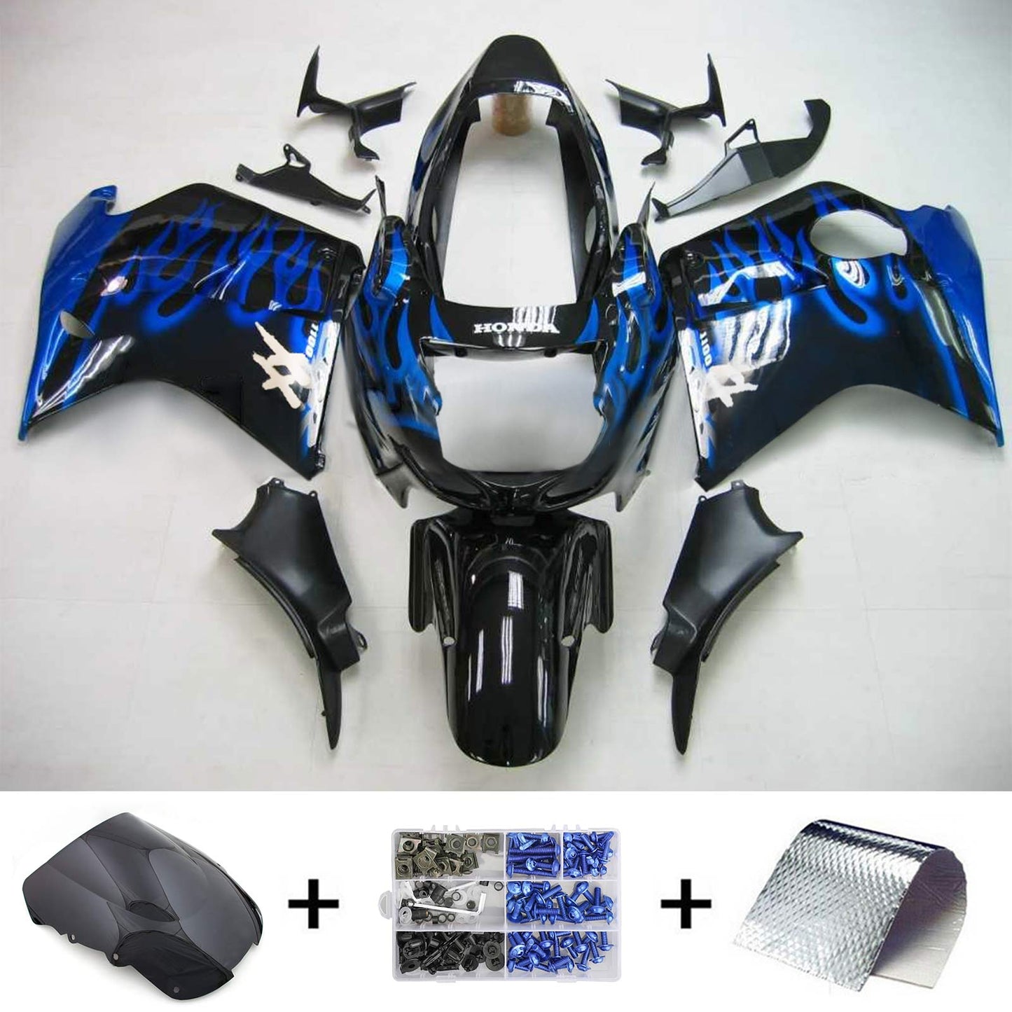 1996-2007 Honda CBR1100XX SuperBlackBird Amotopart Injection Fairing Kit Bodywork ABS #103