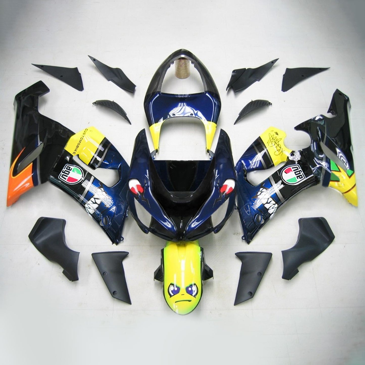 2005-2006 Kawasaki ZX6R 636 Amotopart Injection Fairing Kit Bodywork Plastic ABS #102