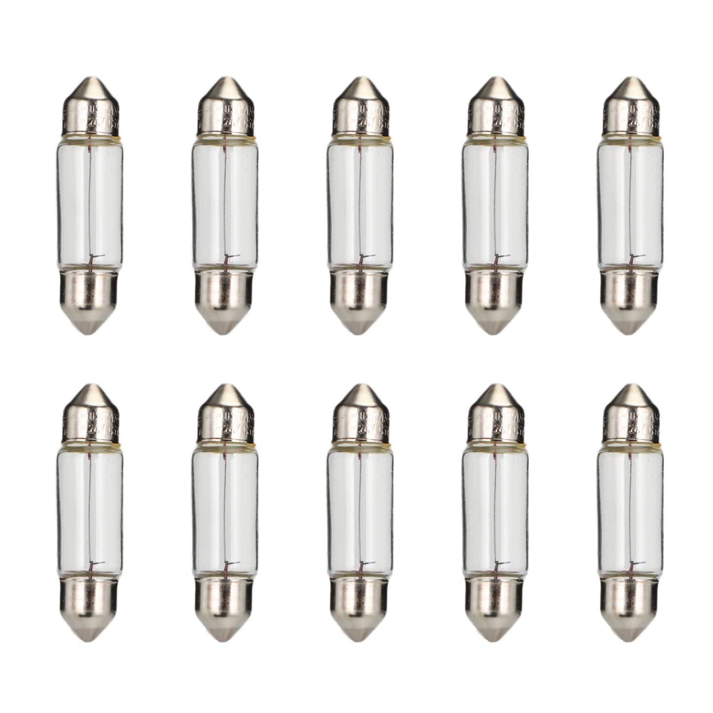 10x For OSRAM General Lighting Halogen Auxiliary Light C5W 24V SV8.5-8