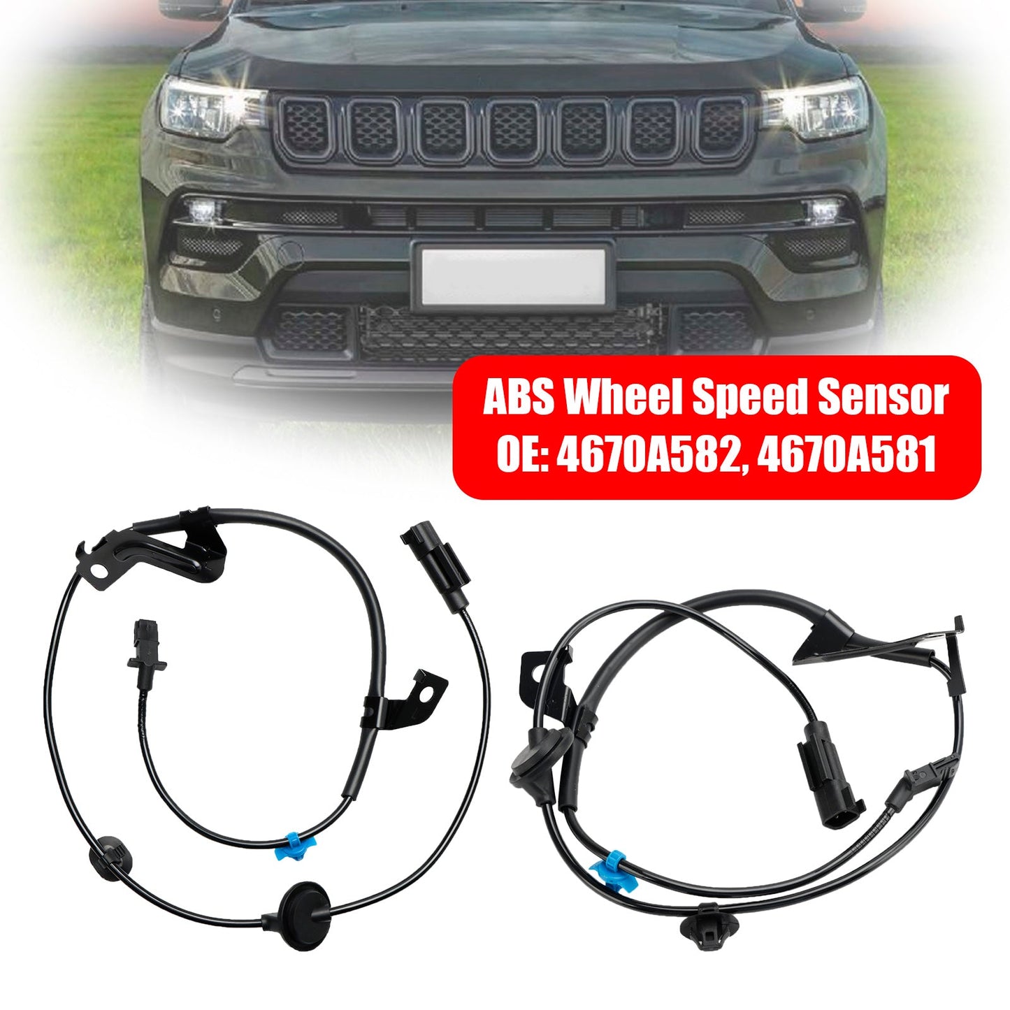 2Pcs Rear Left&Right ABS Wheel Speed Sensor For Jeep Compassm Mk49 Patriotm Mk7