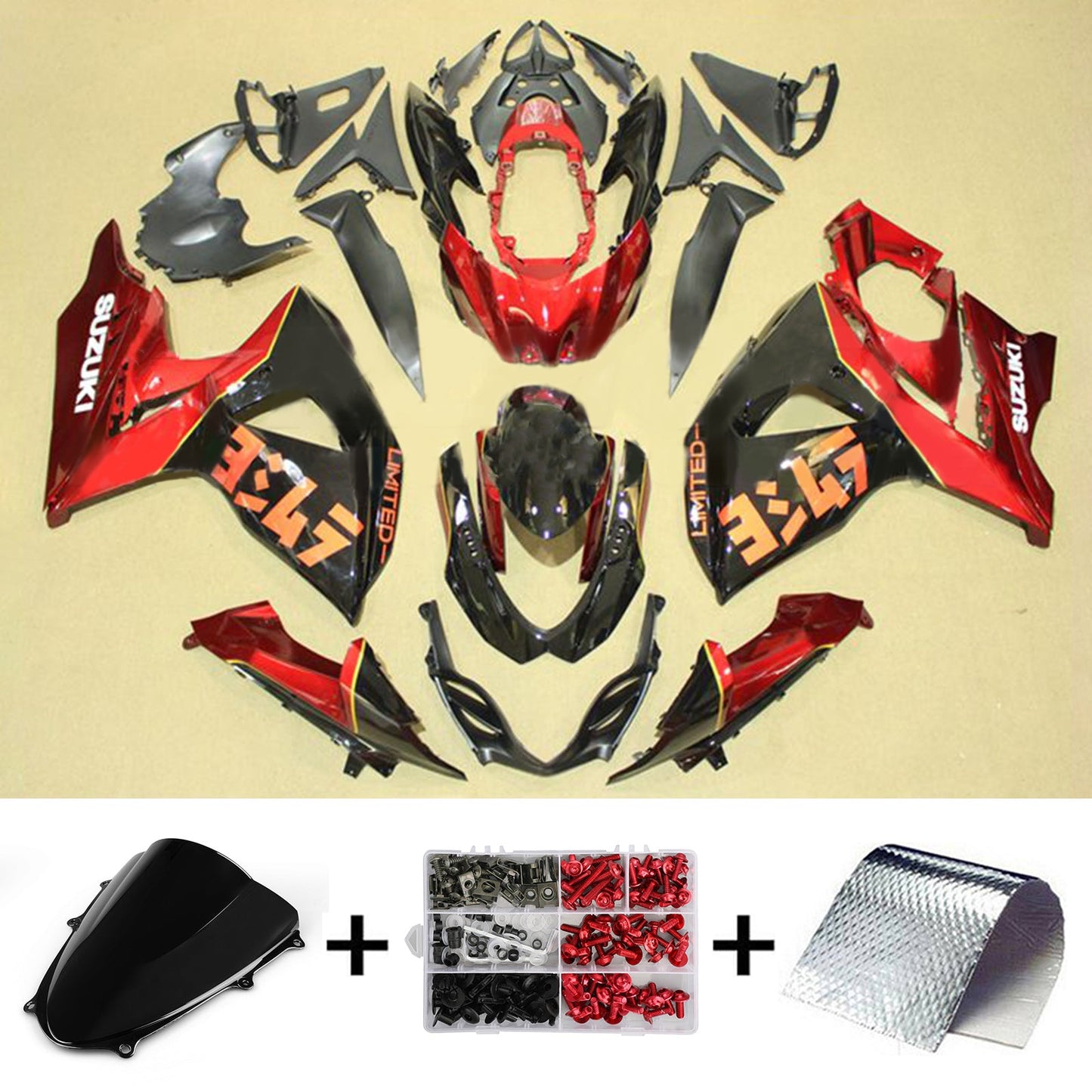 2009-2016 Suzuki GSXR1000 K9 Fairing Kit Bodywork Plastic ABS