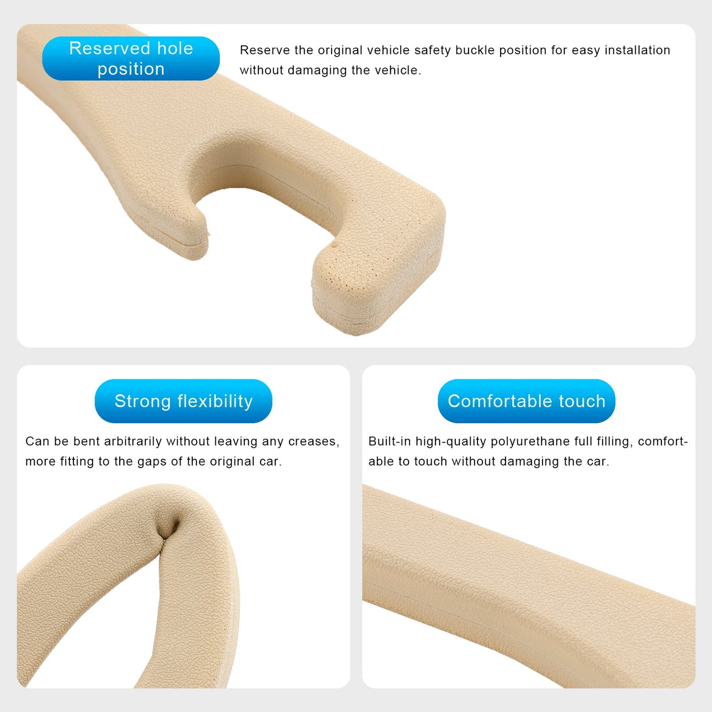 Beige Car Seat Gaps Filler Crevice Blocker Console Side Fill Strip Universal